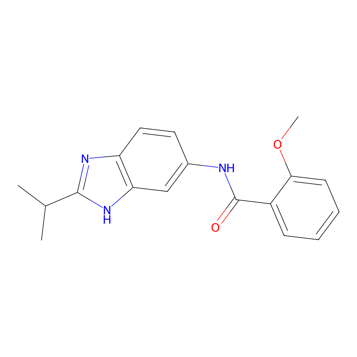 2-methoxy-N-[2-(propan-2-yl)-1H-benzimidazol-5-yl]benzamide molecular structure, CAS 1219556-83-8