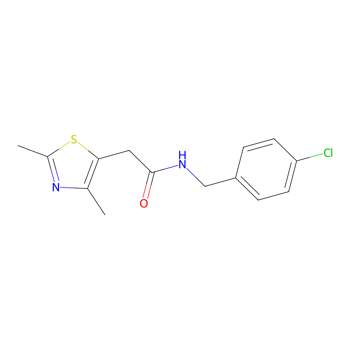 N-(4-chlorobenzyl)-2-(2,4-dimethyl-1,3-thiazol-5-yl)acetamide molecular structure, CAS 1219557-04-6