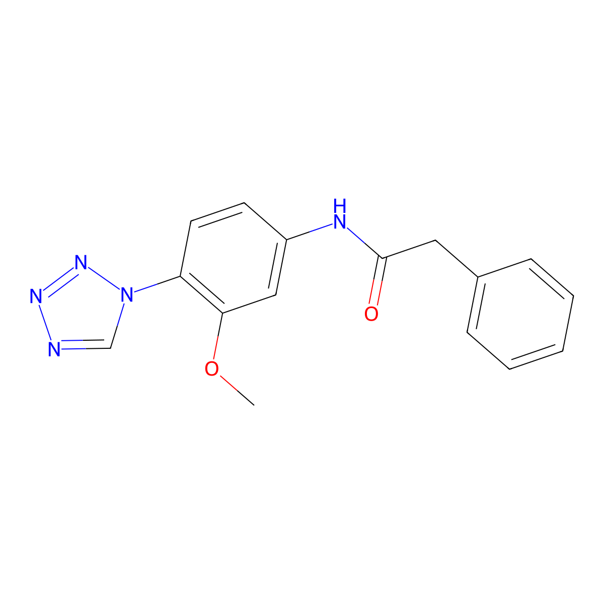 N-[3-methoxy-4-(1H-tetrazol-1-yl)phenyl]-2-phenylacetamide molecular structure, CAS 1219557-23-9