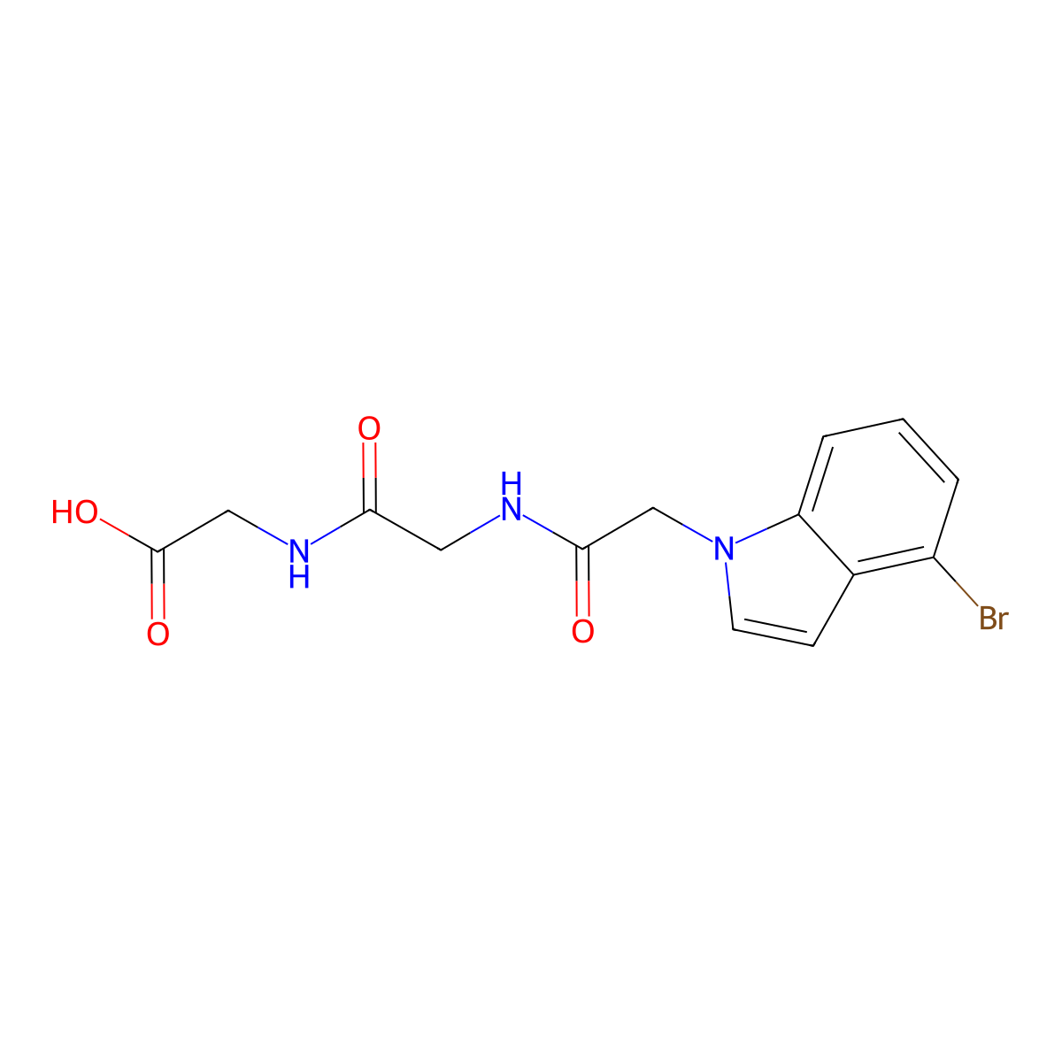 N-[(4-bromo-1H-indol-1-yl)acetyl]glycylglycine molecular structure, CAS 1219557-24-0