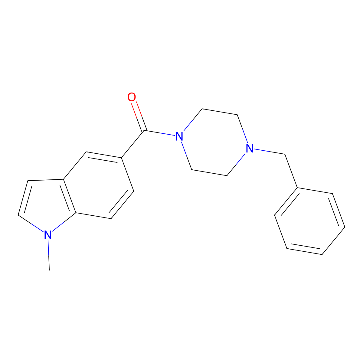 (4-benzylpiperazin-1-yl)(1-methyl-1H-indol-5-yl)methanone molecular structure, CAS 1219557-45-5