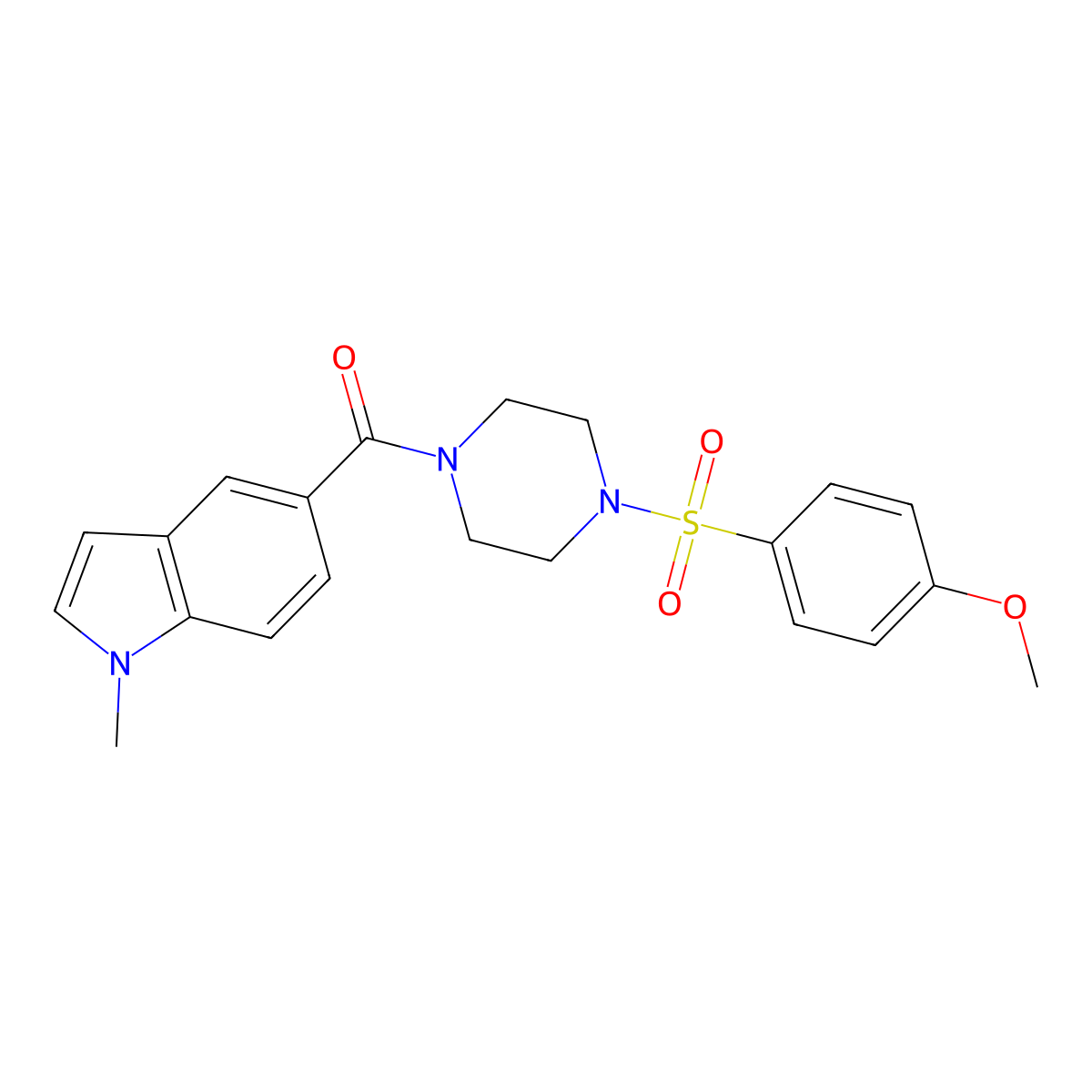 {4-[(4-methoxyphenyl)sulfonyl]piperazin-1-yl}(1-methyl-1H-indol-5-yl)methanone molecular structure, CAS 1219557-47-7