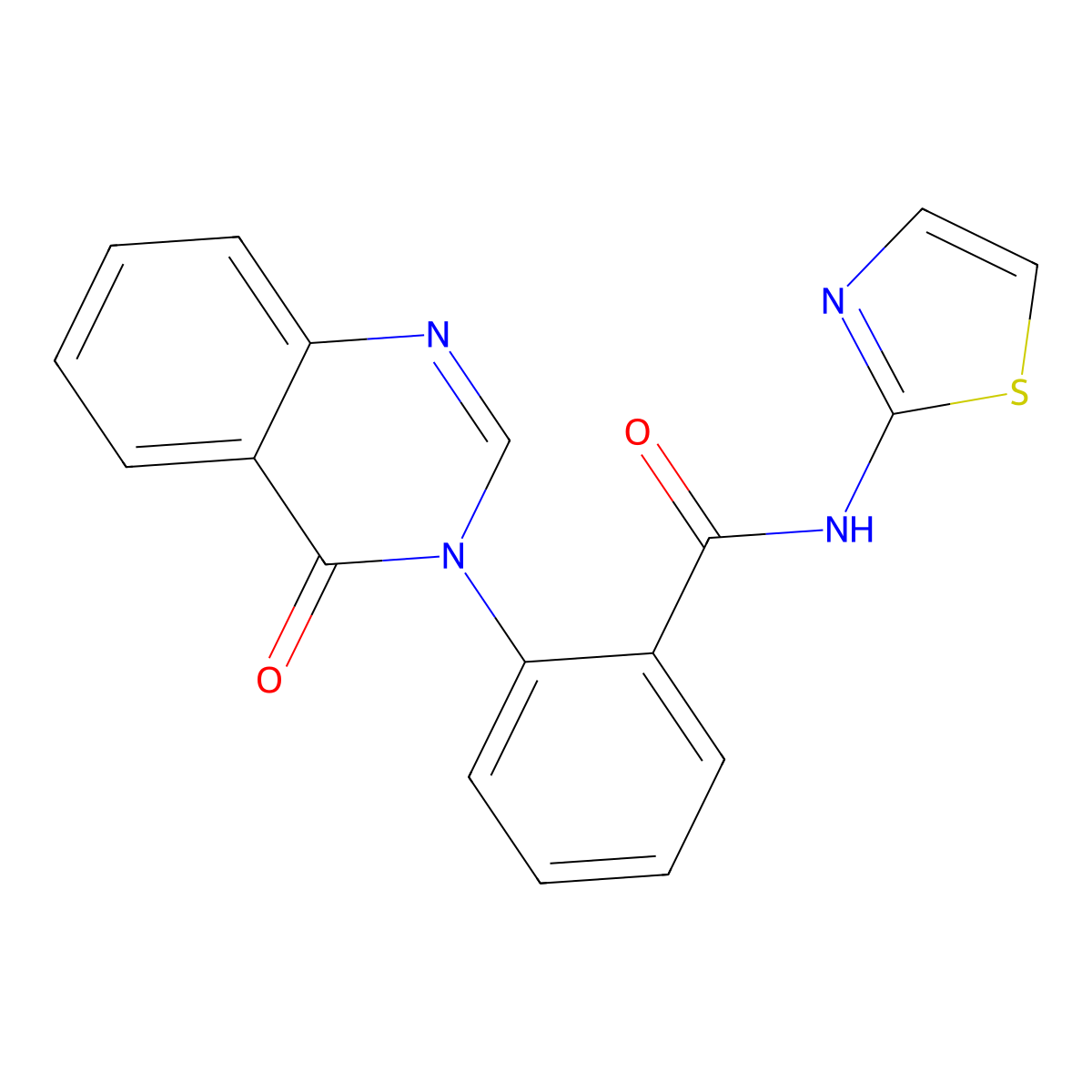 2-(4-oxoquinazolin-3(4H)-yl)-N-(1,3-thiazol-2-yl)benzamide molecular structure, CAS 1219557-57-9