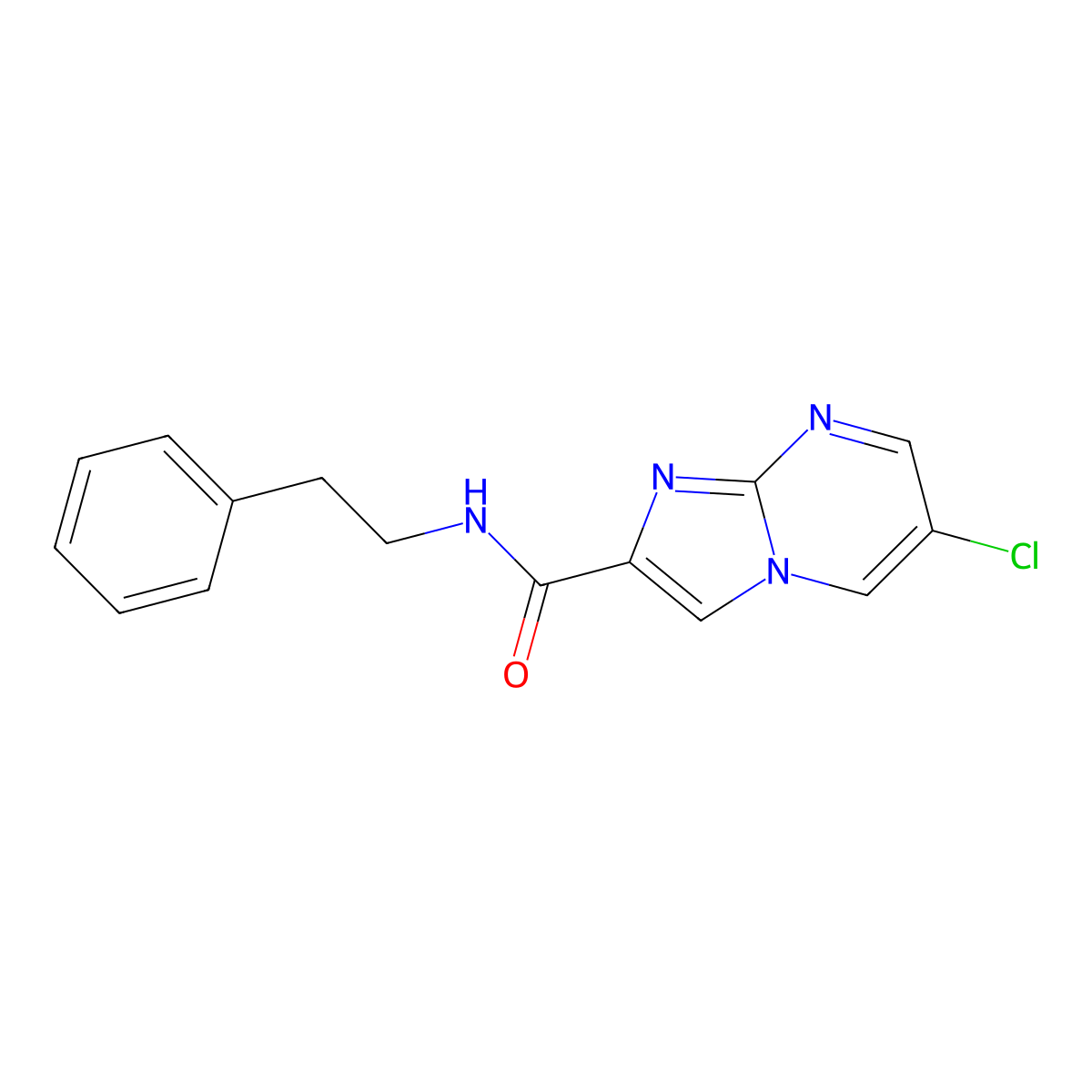 6-chloro-N-(2-phenylethyl)imidazo[1,2-a]pyrimidine-2-carboxamide molecular structure, CAS 1219557-59-1