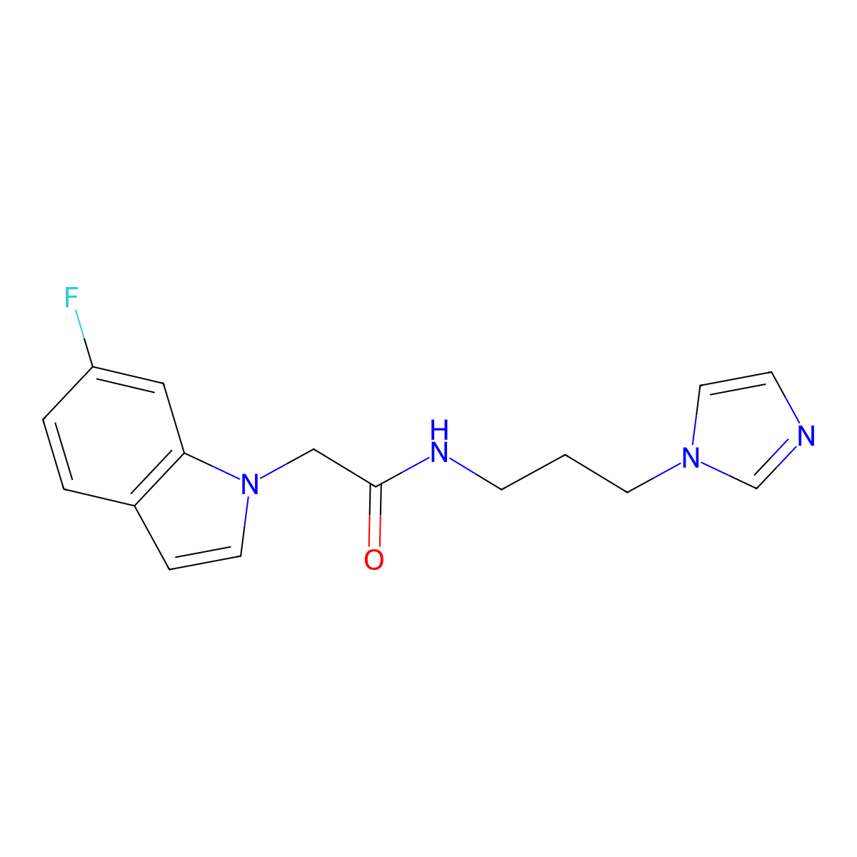 2-(6-fluoro-1H-indol-1-yl)-N-[3-(1H-imidazol-1-yl)propyl]acetamide molecular structure, CAS 1219557-62-6