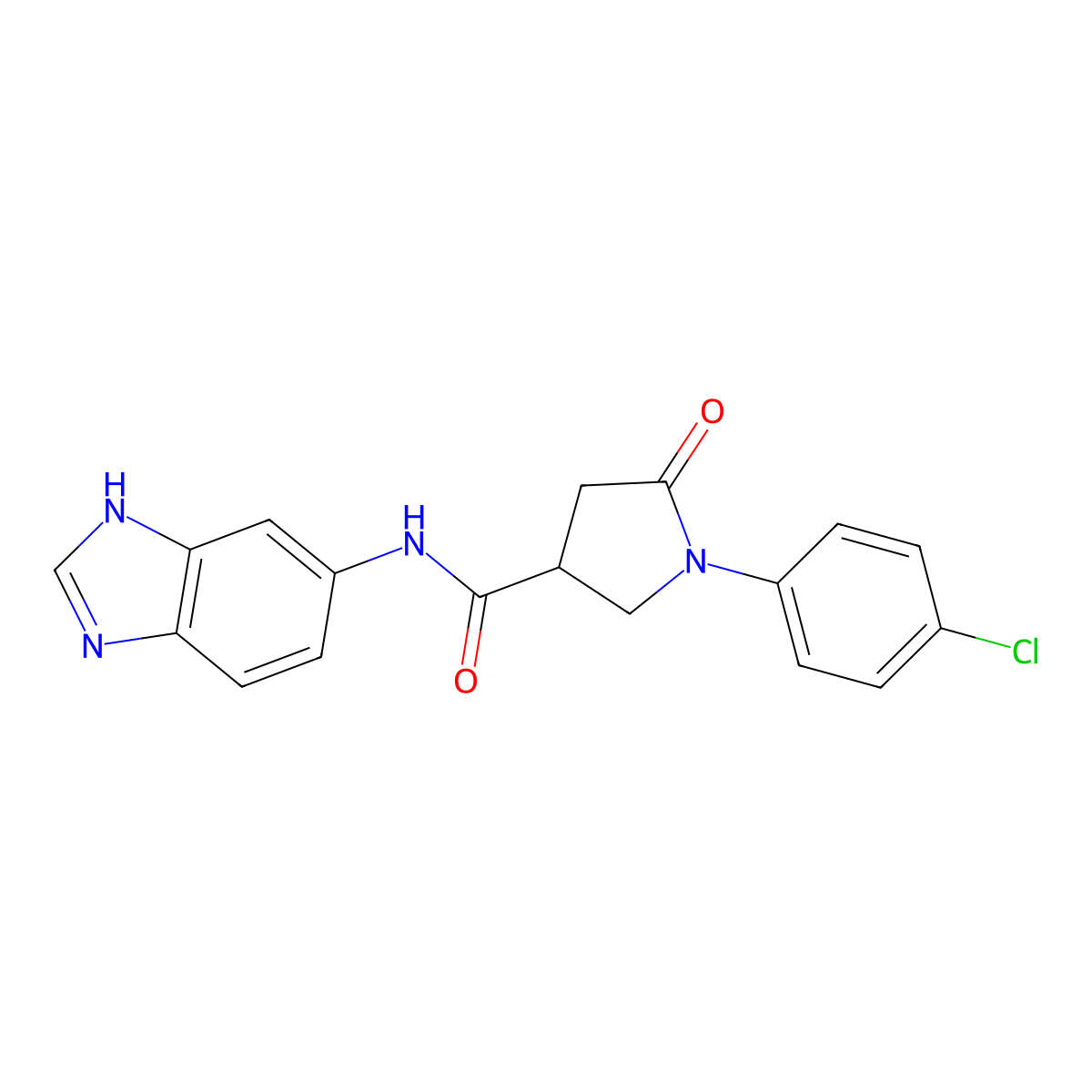 N-(1H-benzimidazol-5-yl)-1-(4-chlorophenyl)-5-oxopyrrolidine-3-carboxamide molecular structure, CAS 1219557-79-5