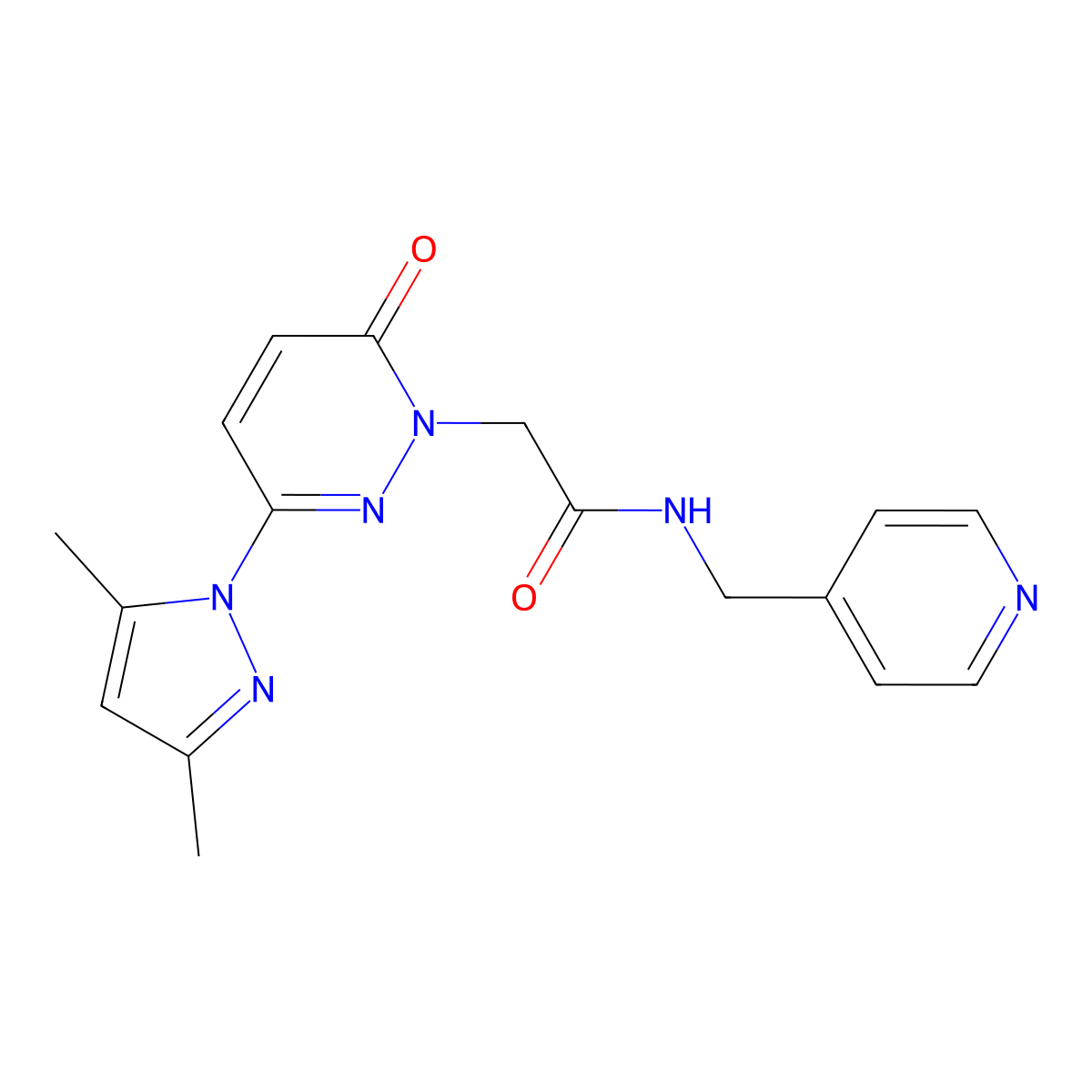 2-(3-(3,5-dimethyl-1H-pyrazol-1-yl)-6-oxopyridazin-1(6H)-yl)-N-(pyridin-4-ylmethyl)acetamide molecular structure, CAS 1219557-85-3