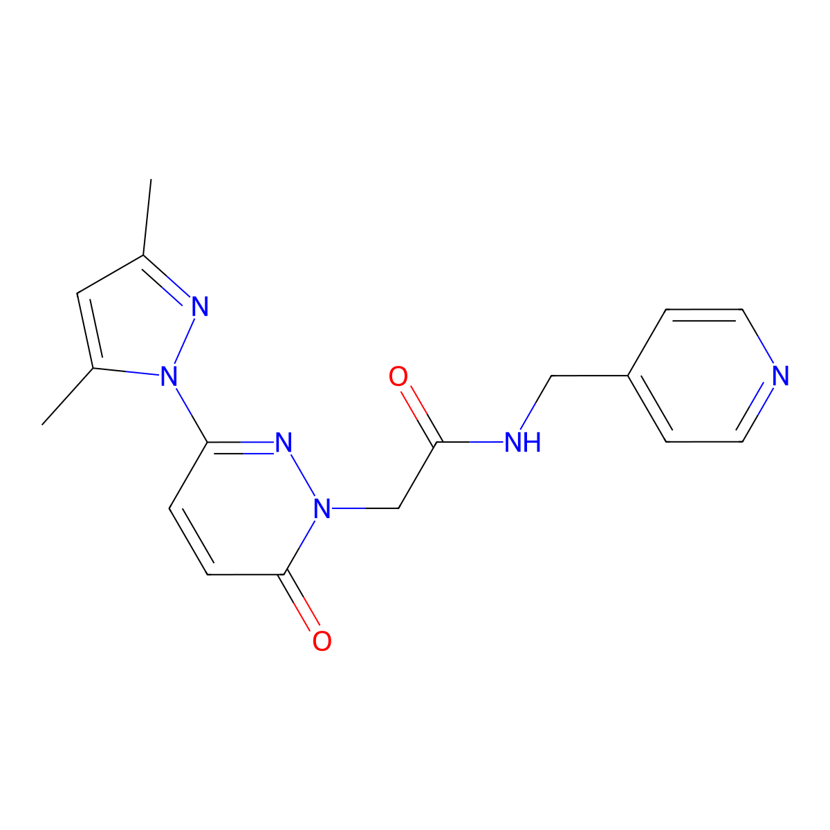 2-(3-(3,5-dimethyl-1H-pyrazol-1-yl)-6-oxopyridazin-1(6H)-yl)-N-(pyridin-4-ylmethyl)acetamide molecular structure, CAS 1219557-85-3