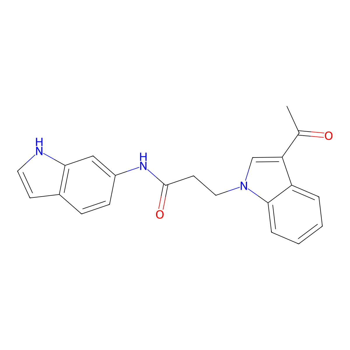 3-(3-acetyl-1H-indol-1-yl)-N-(1H-indol-6-yl)propanamide molecular structure, CAS 1219557-87-5