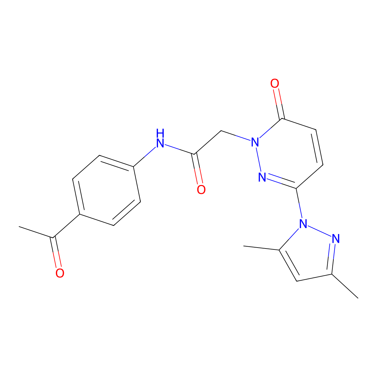 N-(4-acetylphenyl)-2-(3-(3,5-dimethyl-1H-pyrazol-1-yl)-6-oxopyridazin-1(6H)-yl)acetamide molecular structure, CAS 1219557-88-6