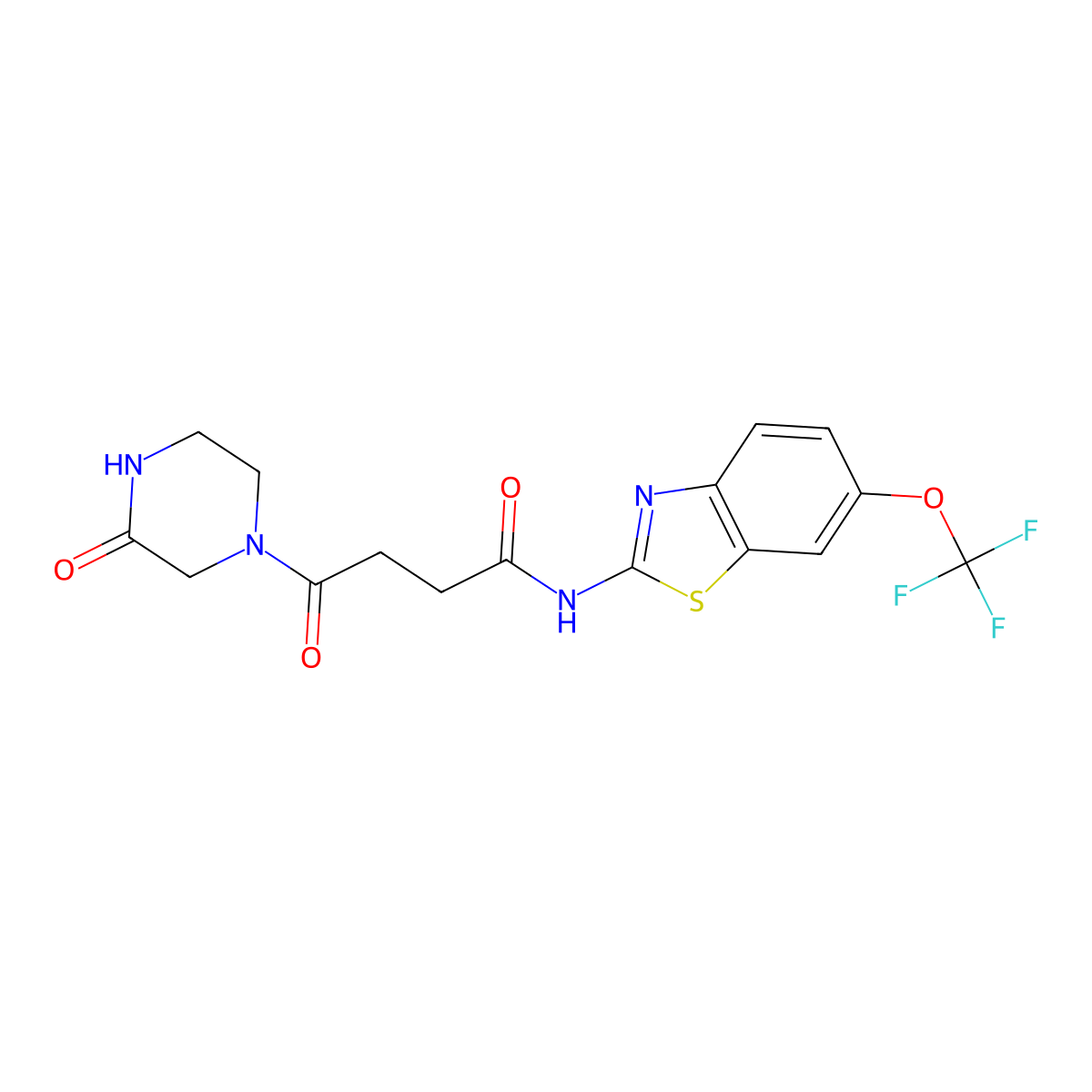 4-oxo-4-(3-oxopiperazin-1-yl)-N-[(2Z)-6-(trifluoromethoxy)-1,3-benzothiazol-2(3H)-ylidene]butanamide molecular structure, CAS 1219557-93-3