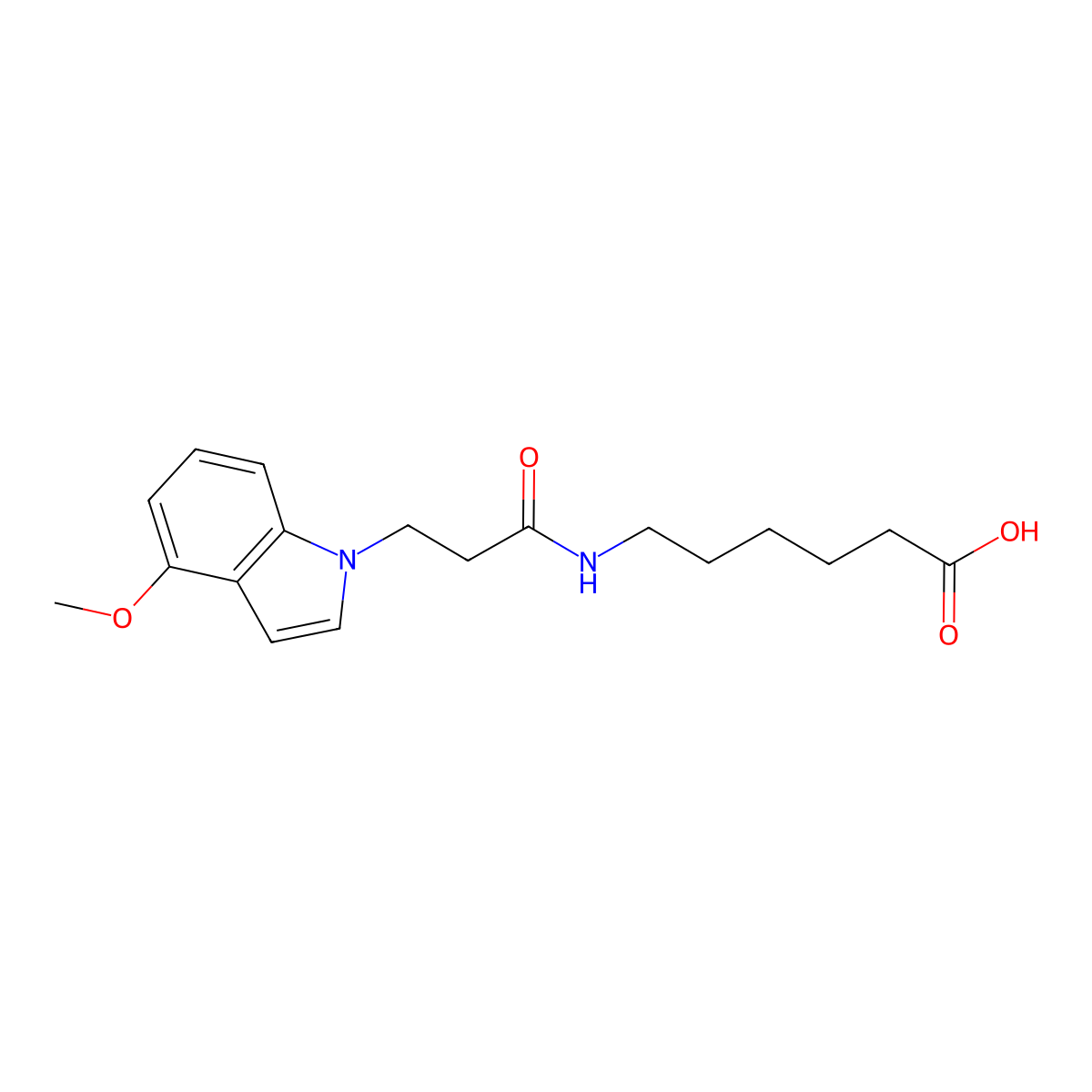 6-{[3-(4-methoxy-1H-indol-1-yl)propanoyl]amino}hexanoic acid molecular structure, CAS 1219558-05-0