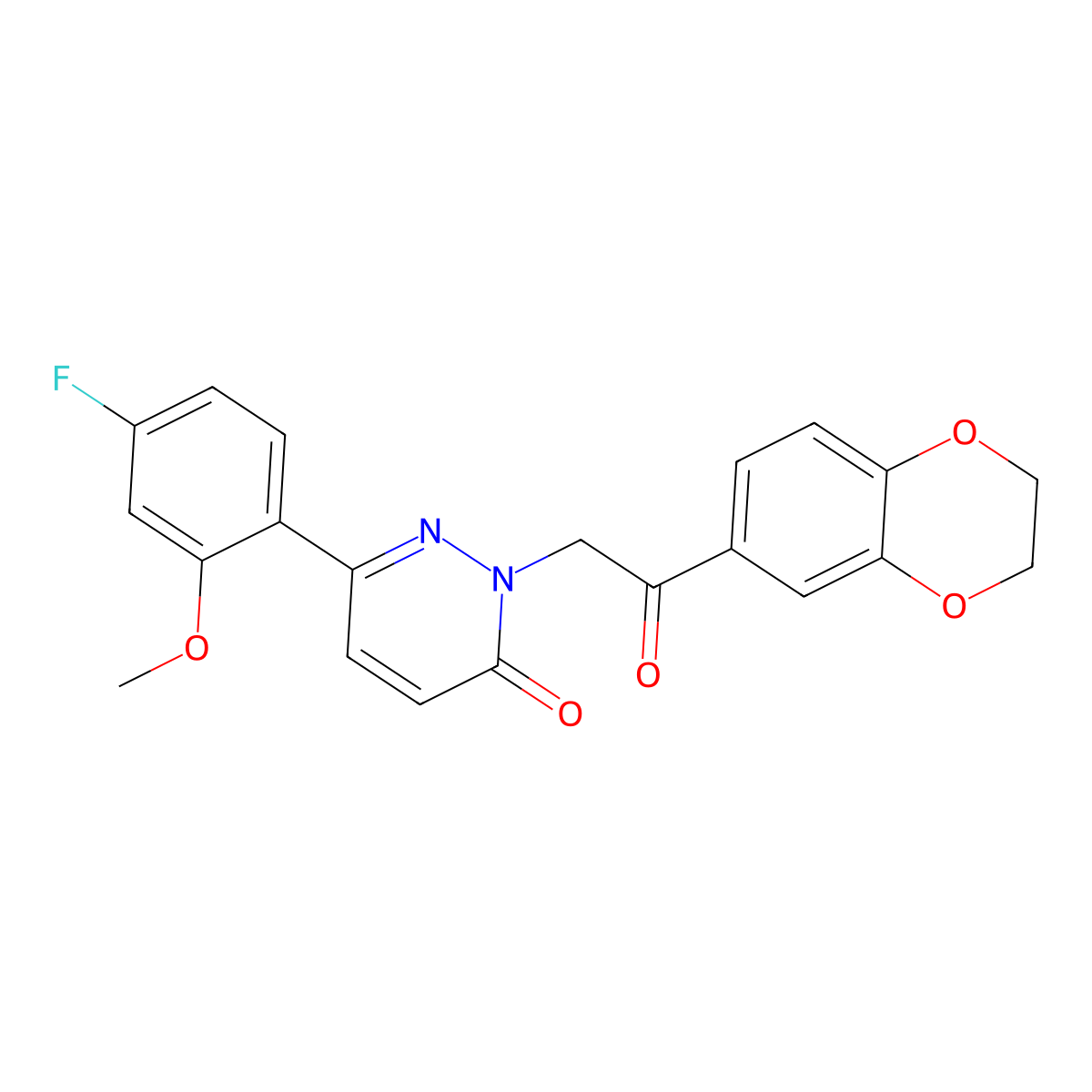2-[2-(2,3-dihydro-1,4-benzodioxin-6-yl)-2-oxoethyl]-6-(4-fluoro-2-methoxyphenyl)pyridazin-3(2H)-one molecular structure, CAS 1219558-09-4