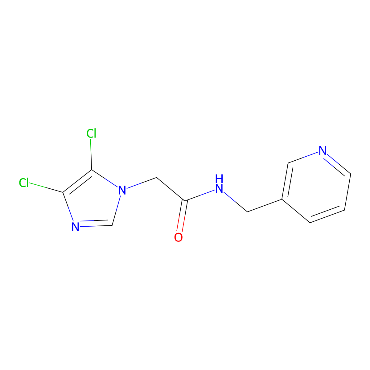 2-(4,5-dichloro-1H-imidazol-1-yl)-N-(pyridin-3-ylmethyl)acetamide molecular structure, CAS 1219558-13-0