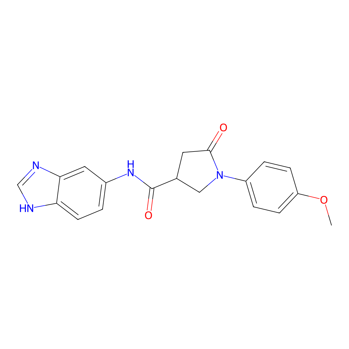 N-(1H-benzimidazol-5-yl)-1-(4-methoxyphenyl)-5-oxopyrrolidine-3-carboxamide molecular structure, CAS 1219558-18-5
