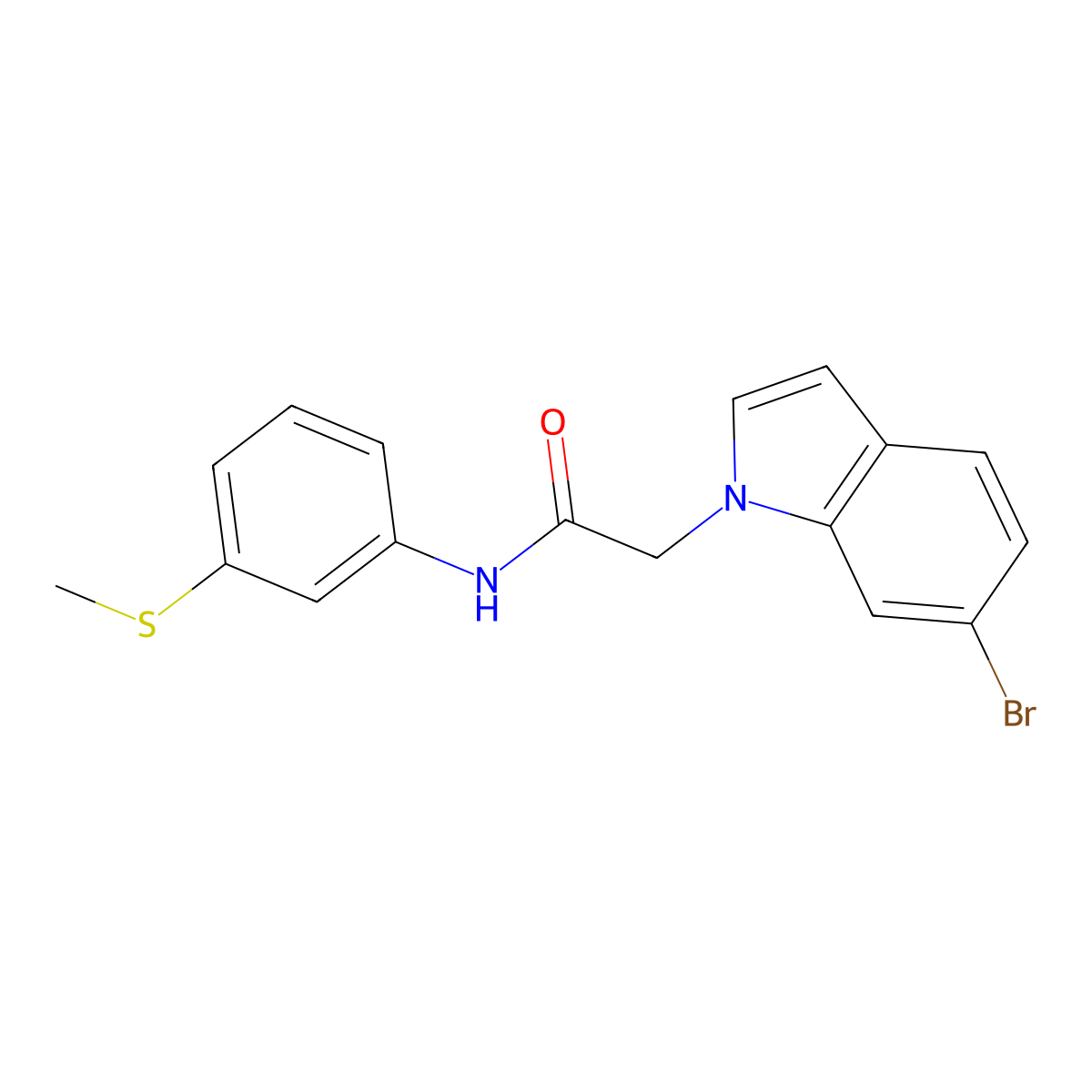 2-(6-bromo-1H-indol-1-yl)-N-[3-(methylsulfanyl)phenyl]acetamide molecular structure, CAS 1219558-31-2