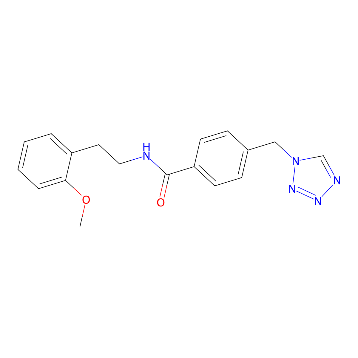 N-[2-(2-methoxyphenyl)ethyl]-4-(1H-tetrazol-1-ylmethyl)benzamide molecular structure, CAS 1219558-35-6