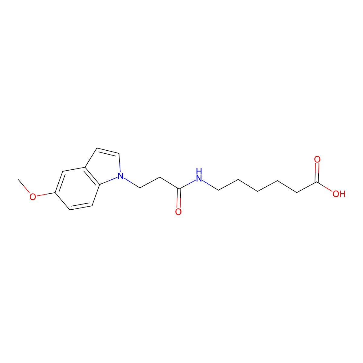 6-{[3-(5-methoxy-1H-indol-1-yl)propanoyl]amino}hexanoic acid molecular structure, CAS 1219558-37-8