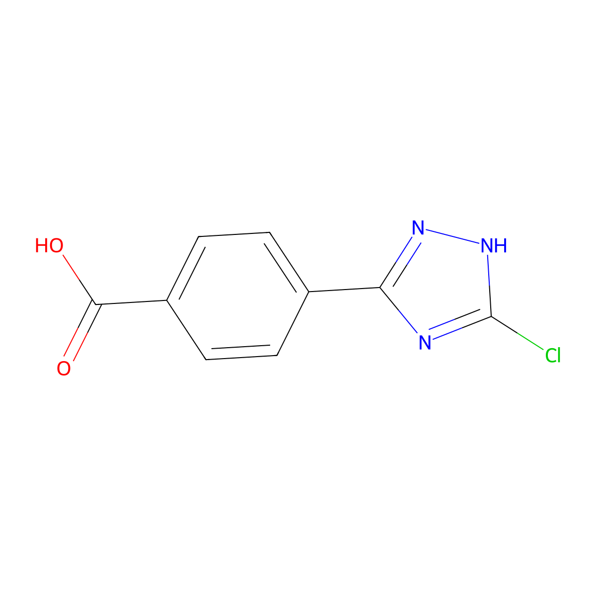 4-(3-chloro-1H-1,2,4-triazol-5-yl)benzoic acid molecular structure, CAS 1219558-43-6