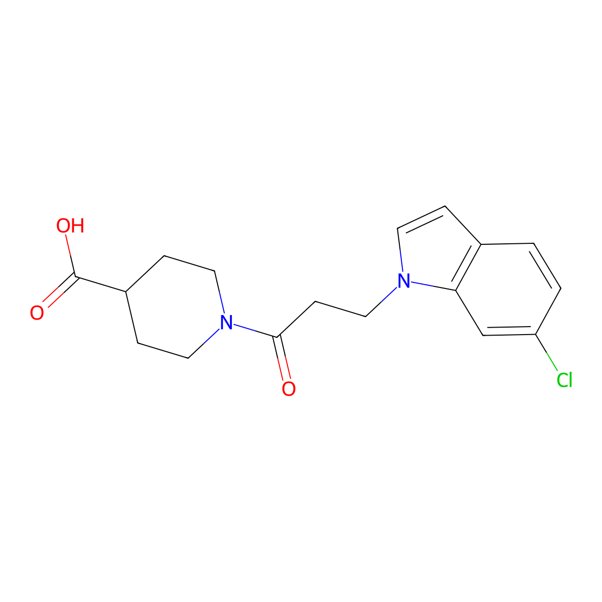 1-(3-(6-chloro-1H-indol-1-yl)propanoyl)piperidine-4-carboxylic acid molecular structure, CAS 1219558-44-7