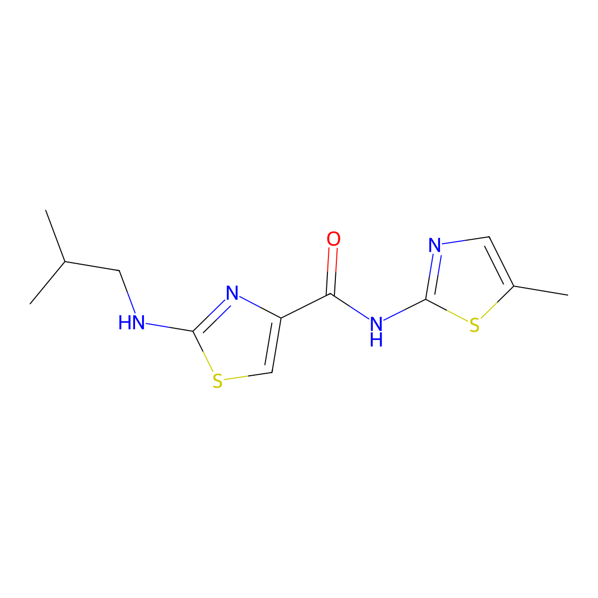 2-[(2-methylpropyl)amino]-N-(5-methyl-1,3-thiazol-2-yl)-1,3-thiazole-4-carboxamide molecular structure, CAS 1219558-47-0