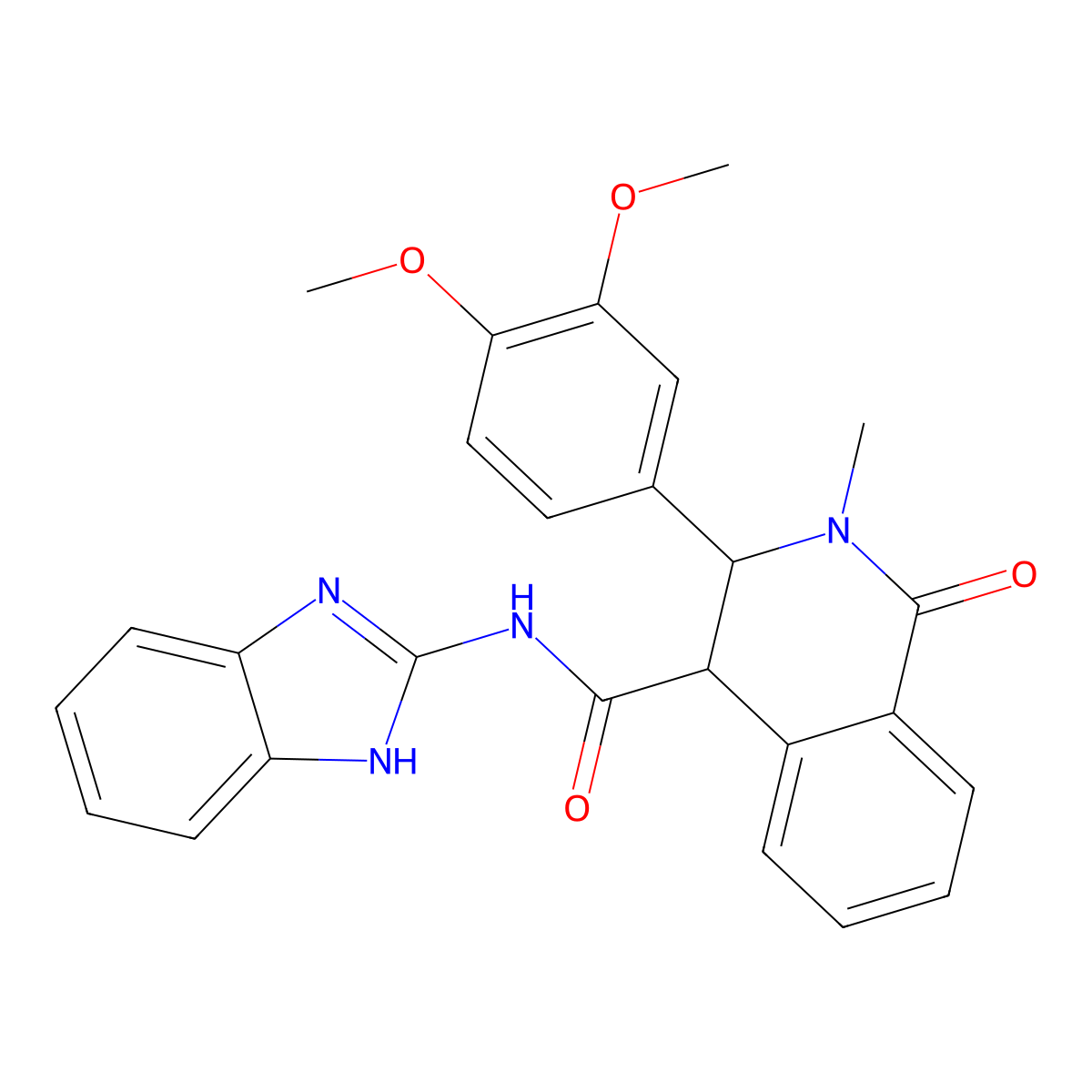 N-(1,3-dihydro-2H-benzimidazol-2-ylidene)-3-(3,4-dimethoxyphenyl)-2-methyl-1-oxo-1,2,3,4-tetrahydroisoquinoline-4-carboxamide molecular structure, CAS 1219558-69-6