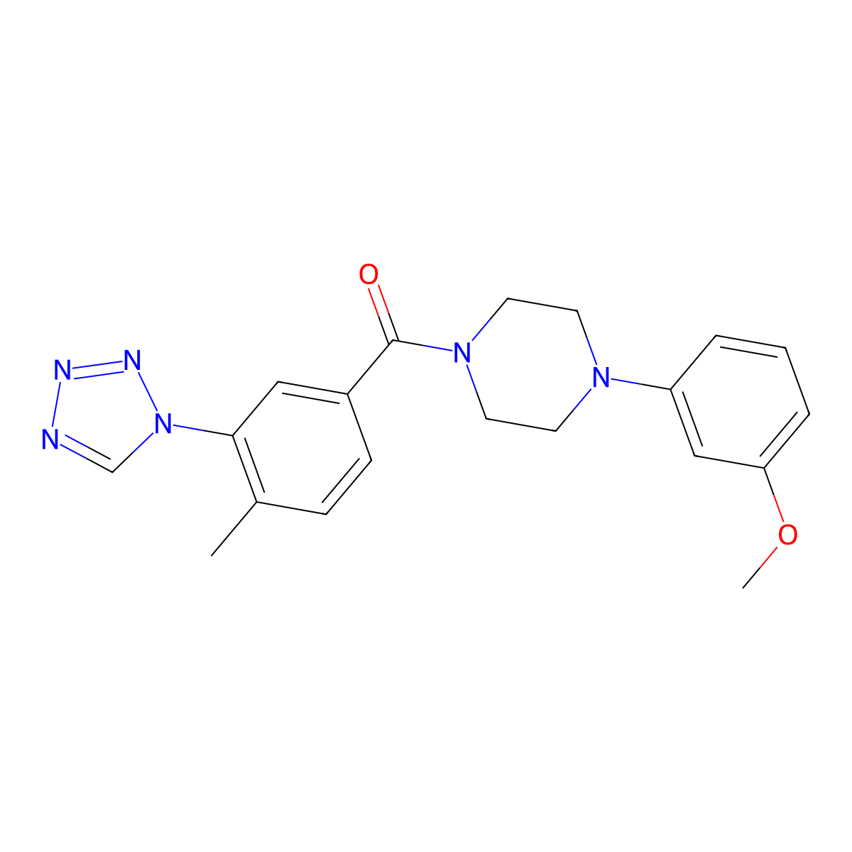 1-(3-methoxyphenyl)-4-[4-methyl-3-(1H-tetrazol-1-yl)benzoyl]piperazine molecular structure, CAS 1219558-77-6