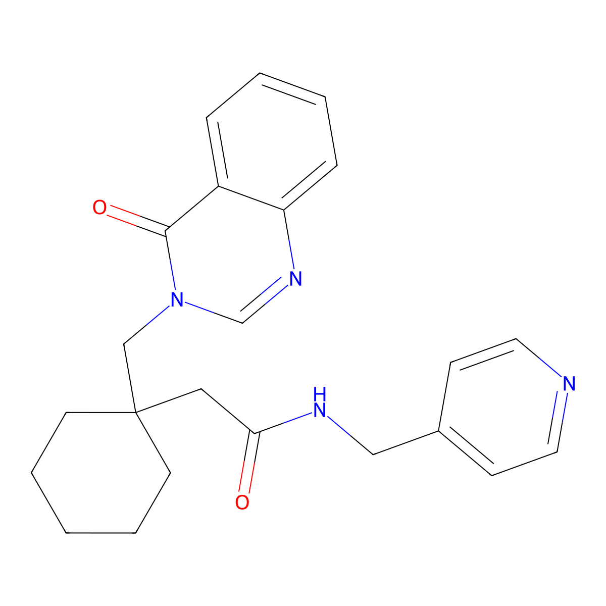 2-(1-{[4-oxo-3(4H)-quinazolinyl]methyl}cyclohexyl)-N-(4-pyridylmethyl)acetamide molecular structure, CAS 1219558-83-4