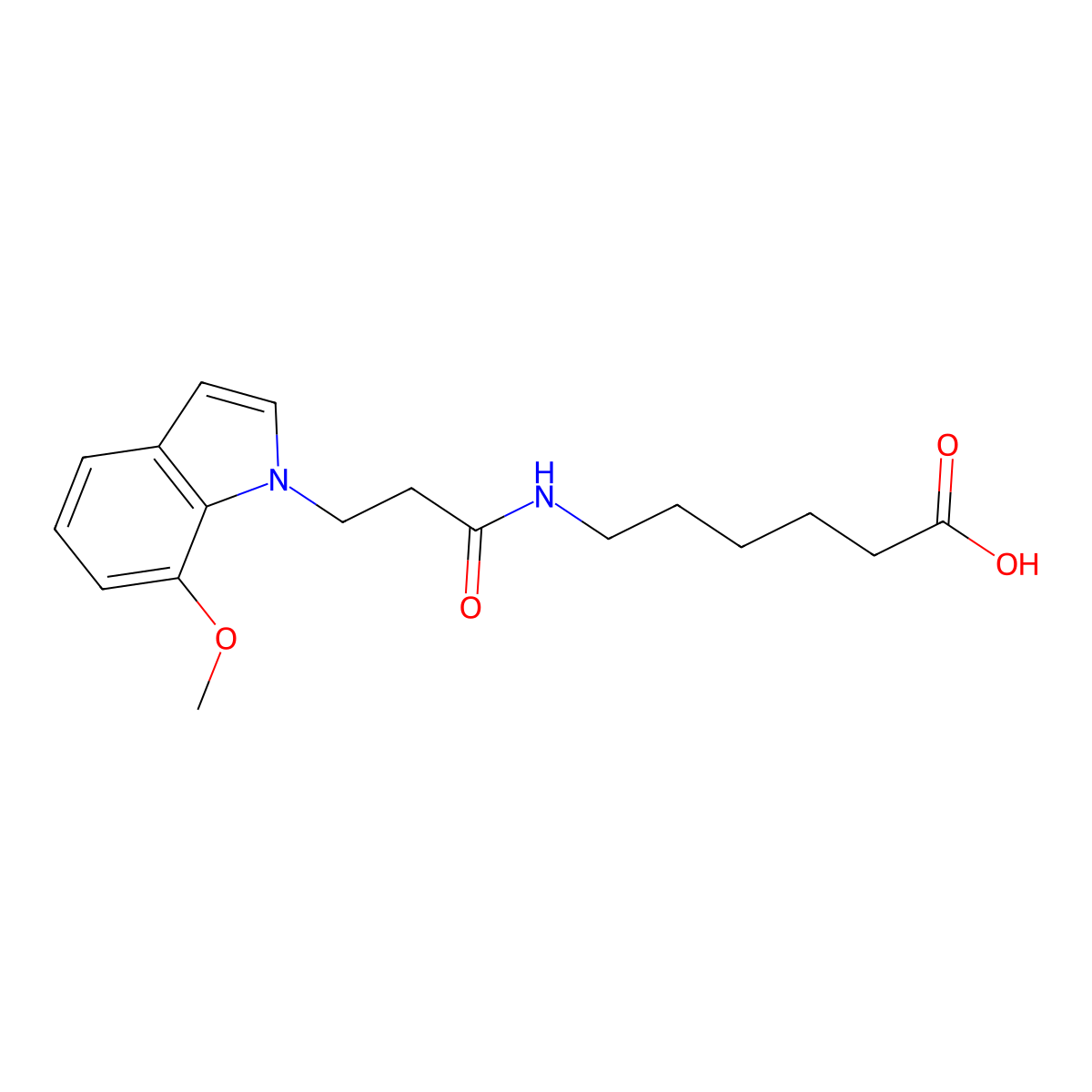 6-{[3-(7-methoxy-1H-indol-1-yl)propanoyl]amino}hexanoic acid molecular structure, CAS 1219558-86-7