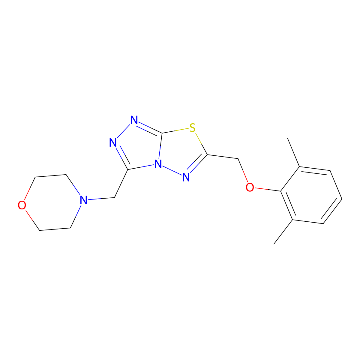 2,6-Dimethylphenyl [3-(4-morpholinylmethyl)[1,2,4]triazolo[3,4-b][1,3,4]thiadiazol-6-yl]methyl ether molecular structure, CAS 1219558-91-4