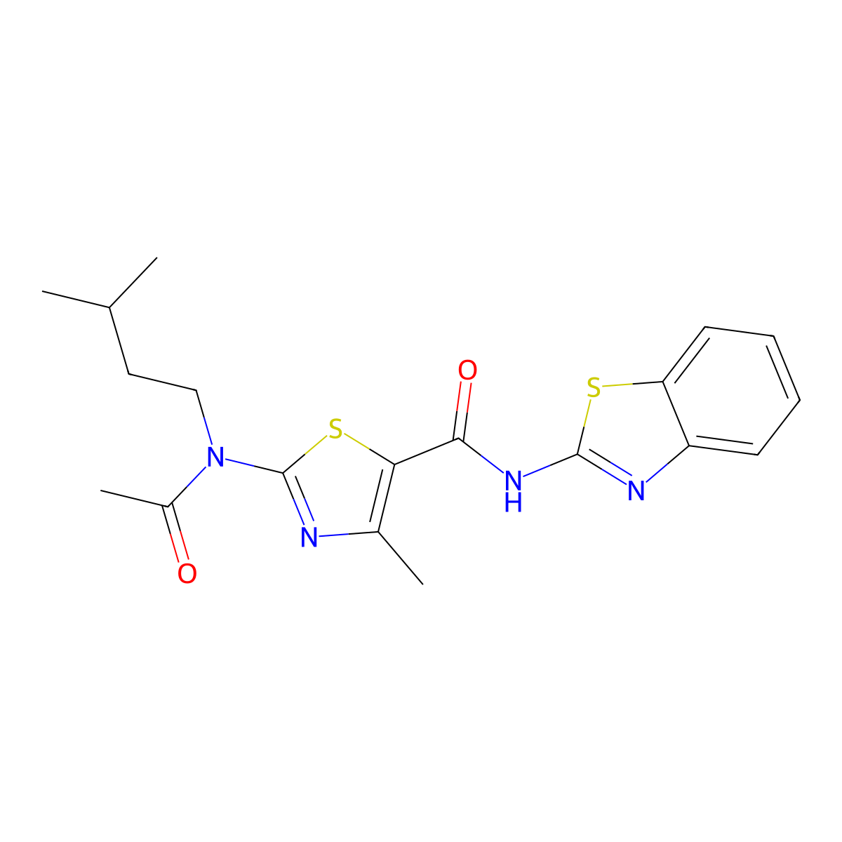 2-[acetyl(3-methylbutyl)amino]-N-[(2E)-1,3-benzothiazol-2(3H)-ylidene]-4-methyl-1,3-thiazole-5-carboxamide molecular structure, CAS 1219559-13-3