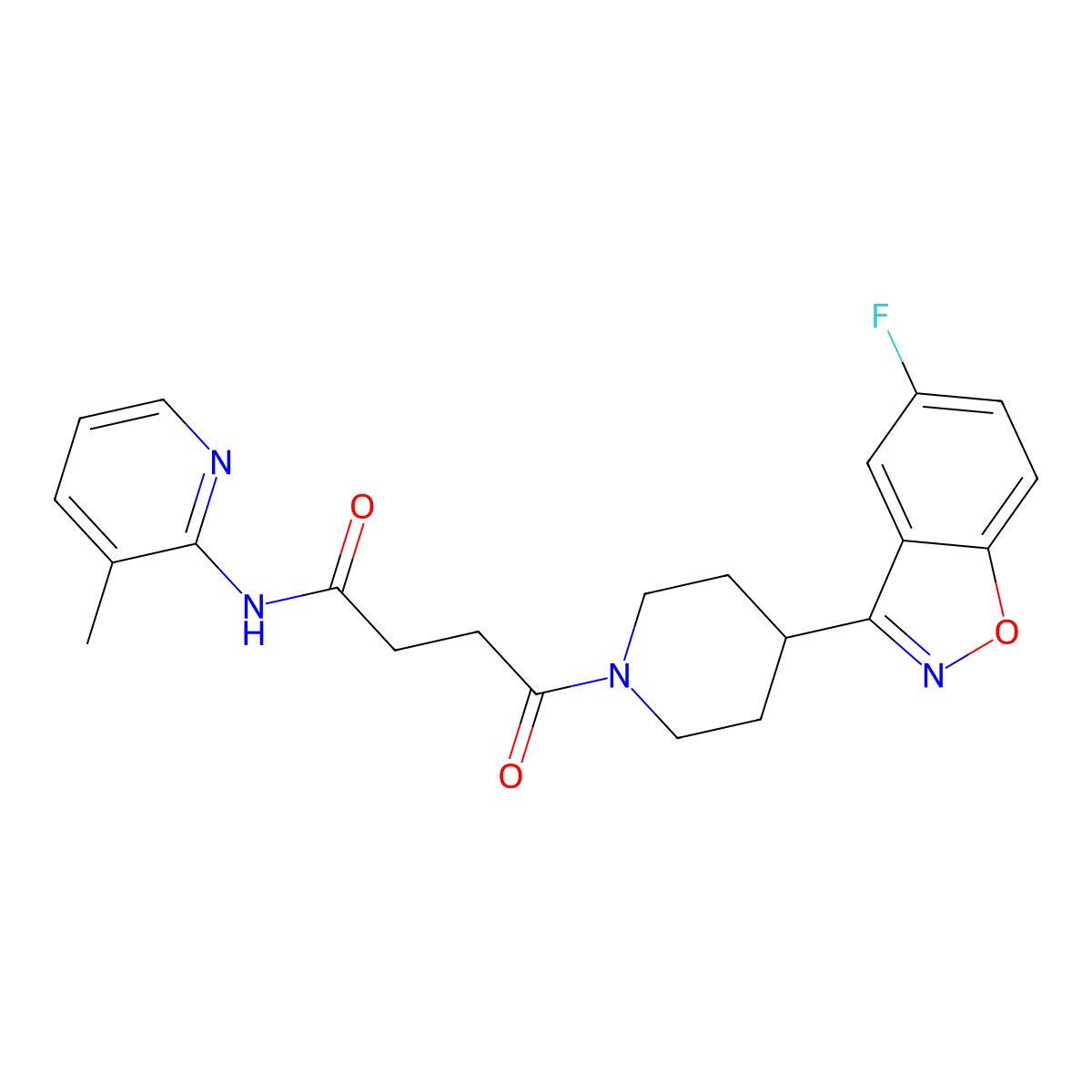 4-[4-(5-fluoro-1,2-benzisoxazol-3-yl)piperidino]-N-(3-methyl-2-pyridyl)-4-oxobutanamide molecular structure, CAS 1219559-23-5