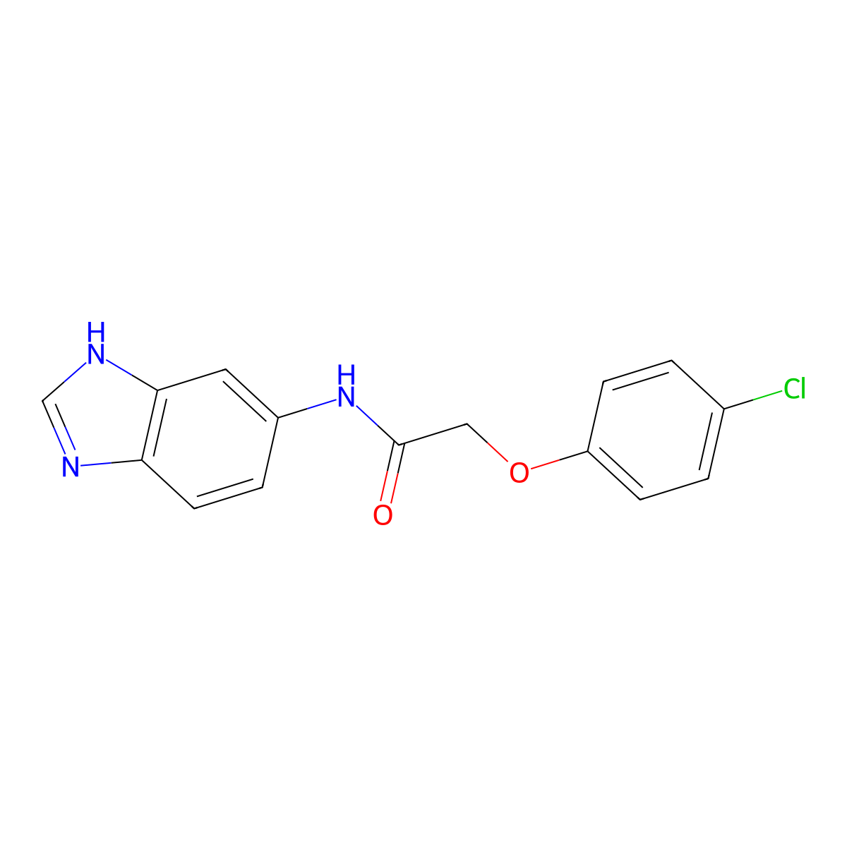 N-(1H-benzimidazol-5-yl)-2-(4-chlorophenoxy)acetamide molecular structure, CAS 1219559-33-7