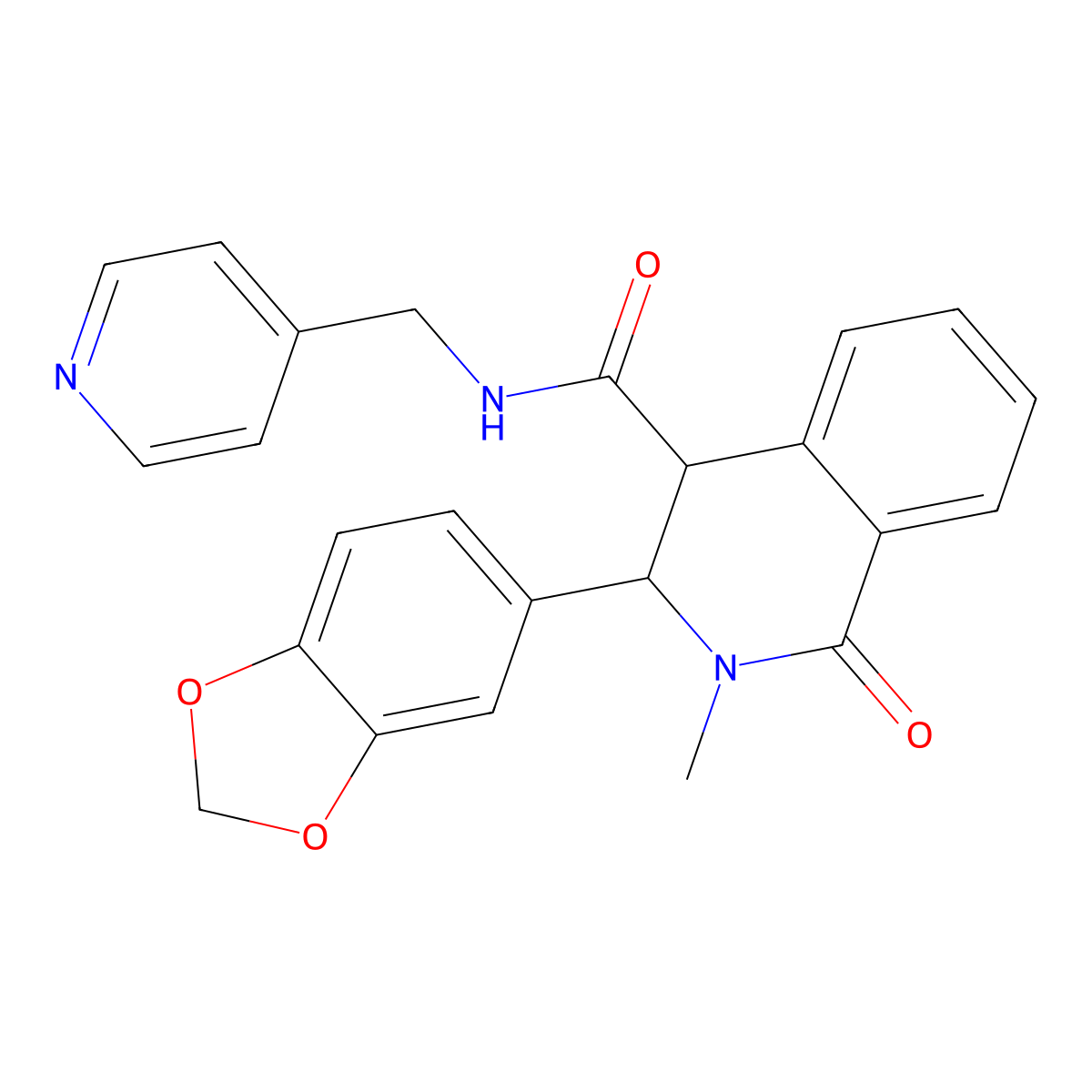 3-(1,3-benzodioxol-5-yl)-2-methyl-1-oxo-N-(pyridin-4-ylmethyl)-1,2,3,4-tetrahydroisoquinoline-4-carboxamide molecular structure, CAS 1219559-42-8