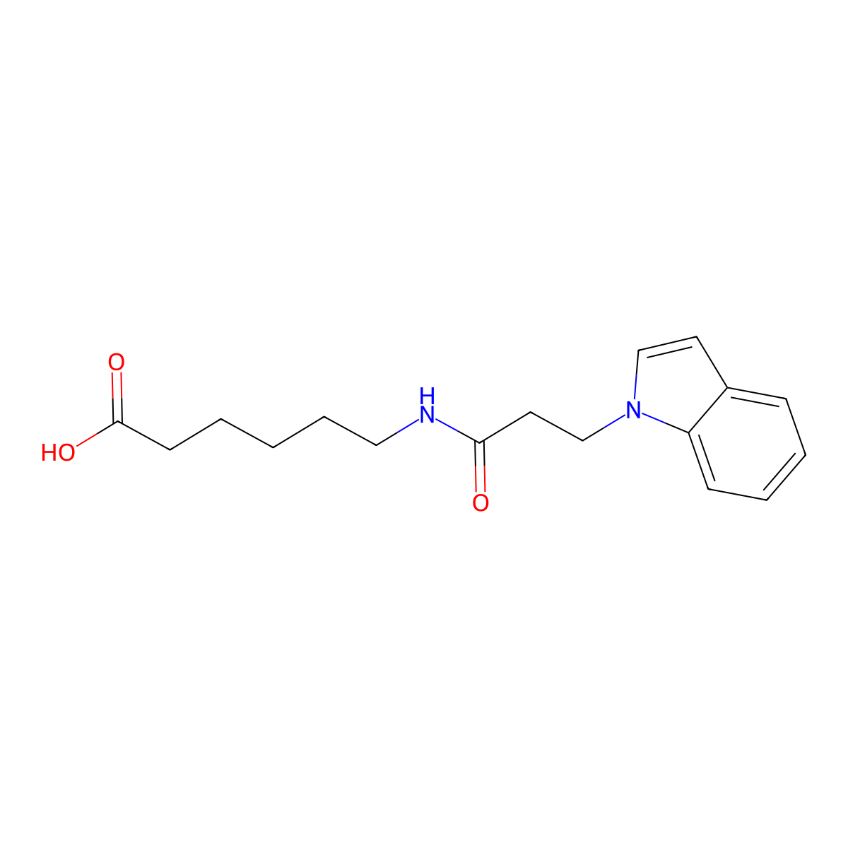 6-{[3-(1H-indol-1-yl)propanoyl]amino}hexanoic acid molecular structure, CAS 1219559-43-9