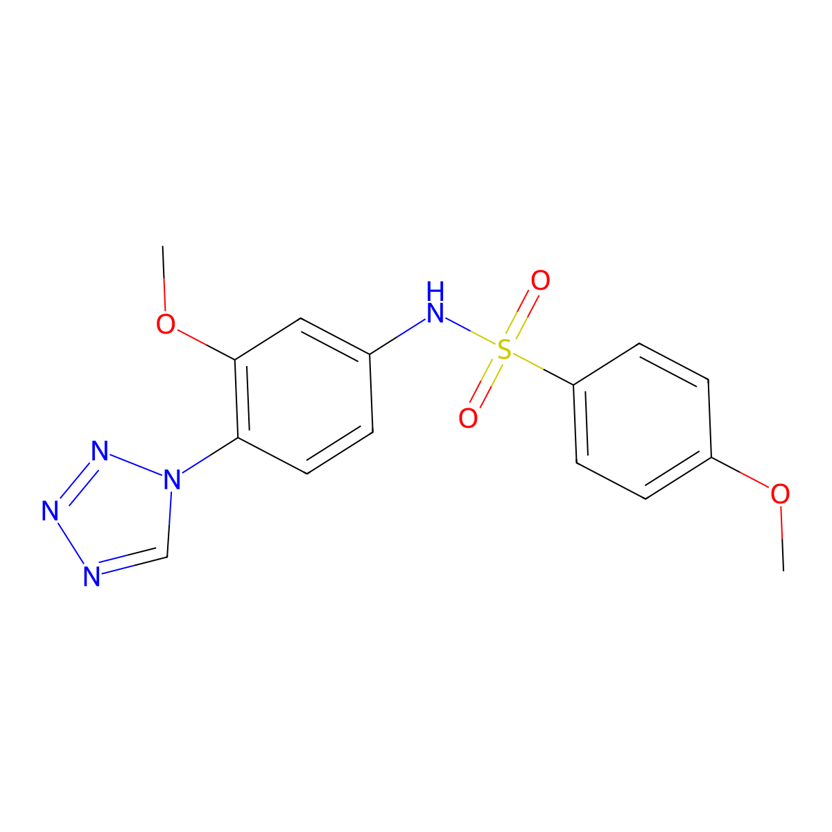 4-methoxy-N-[3-methoxy-4-(1H-tetrazol-1-yl)phenyl]benzenesulfonamide molecular structure, CAS 1219559-45-1