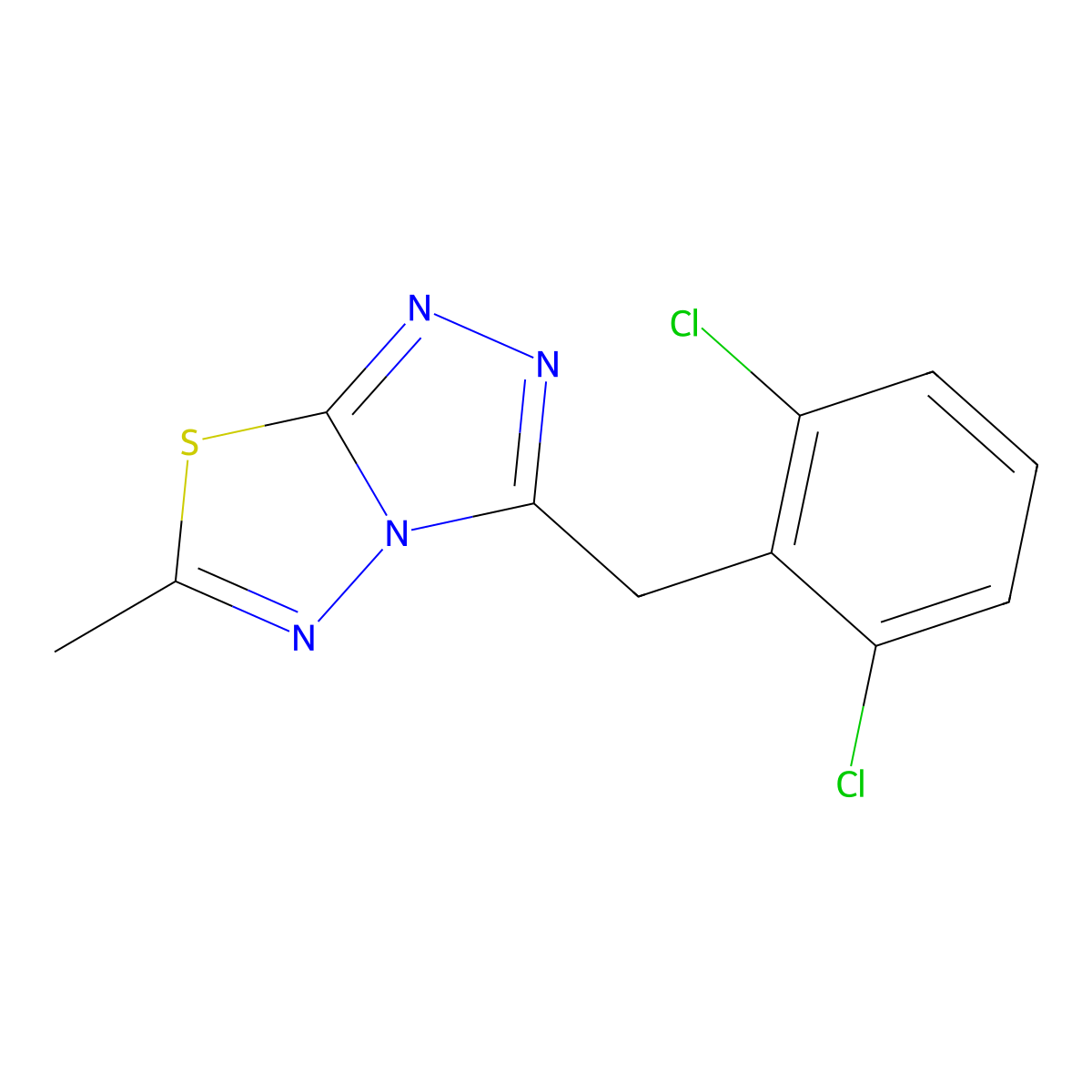 3-[(2,6-Dichlorophenyl)methyl]-6-methyl-[1,2,4]triazolo[3,4-b][1,3,4]thiadiazole molecular structure, CAS 1219559-52-0