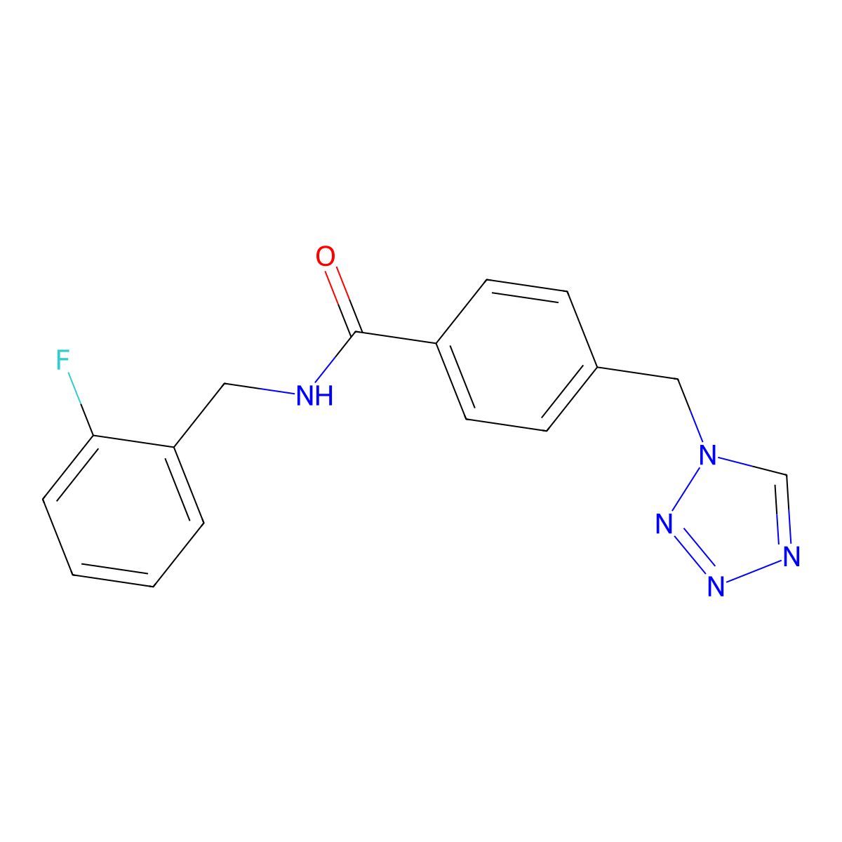 N-(2-fluorobenzyl)-4-(1H-tetrazol-1-ylmethyl)benzamide molecular structure, CAS 1219559-55-3