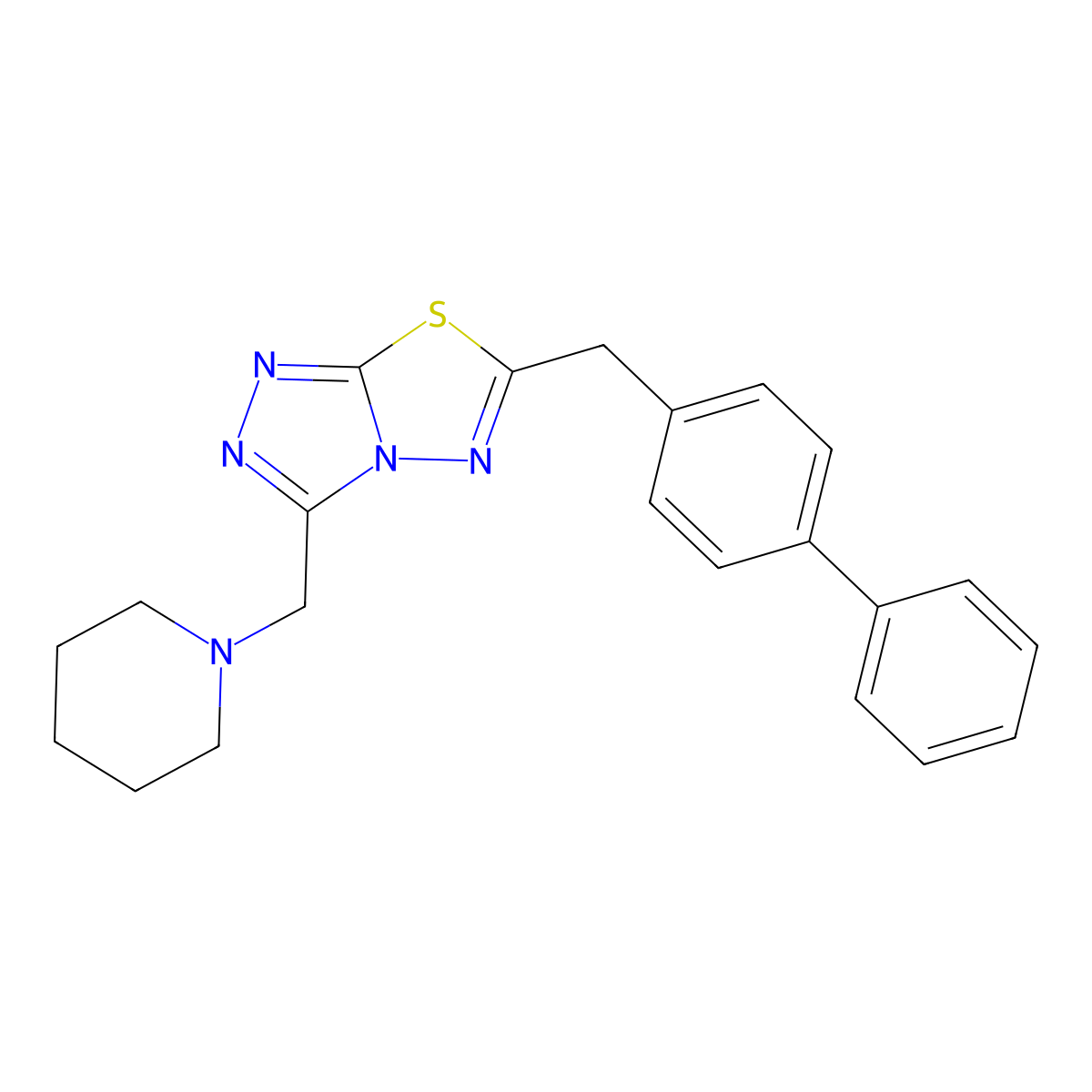 6-([1,1'-Biphenyl]-4-ylmethyl)-3-(1-piperidinylmethyl)[1,2,4]triazolo[3,4-b][1,3,4]thiadiazole molecular structure, CAS 1219559-74-6