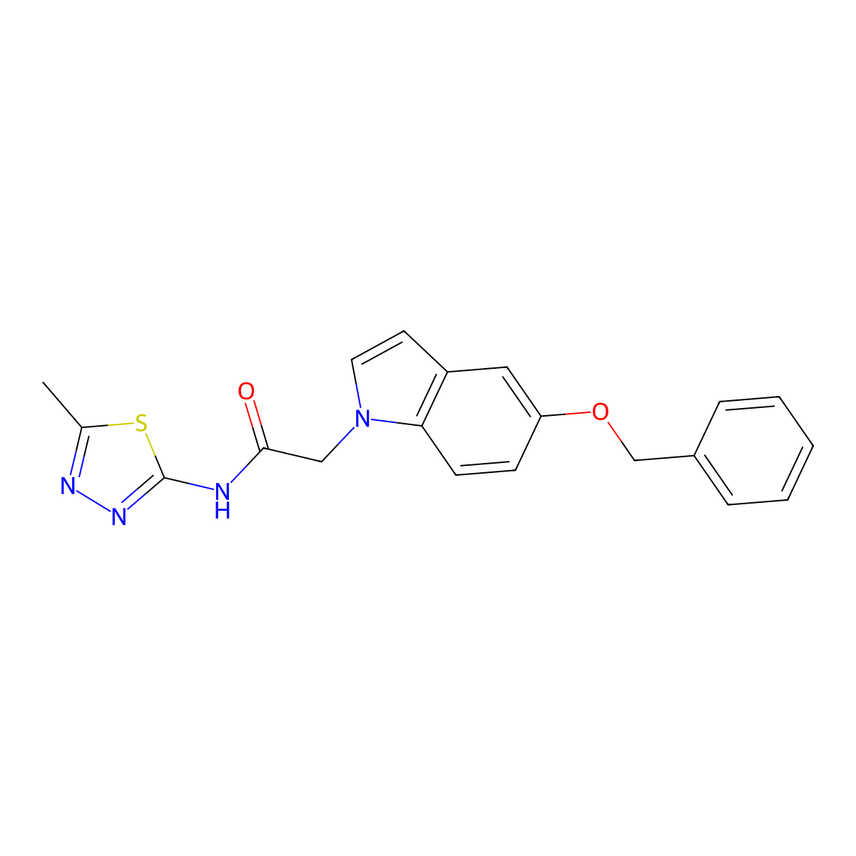 2-[5-(benzyloxy)-1H-indol-1-yl]-N-[(2Z)-5-methyl-1,3,4-thiadiazol-2(3H)-ylidene]acetamide molecular structure, CAS 1219559-82-6