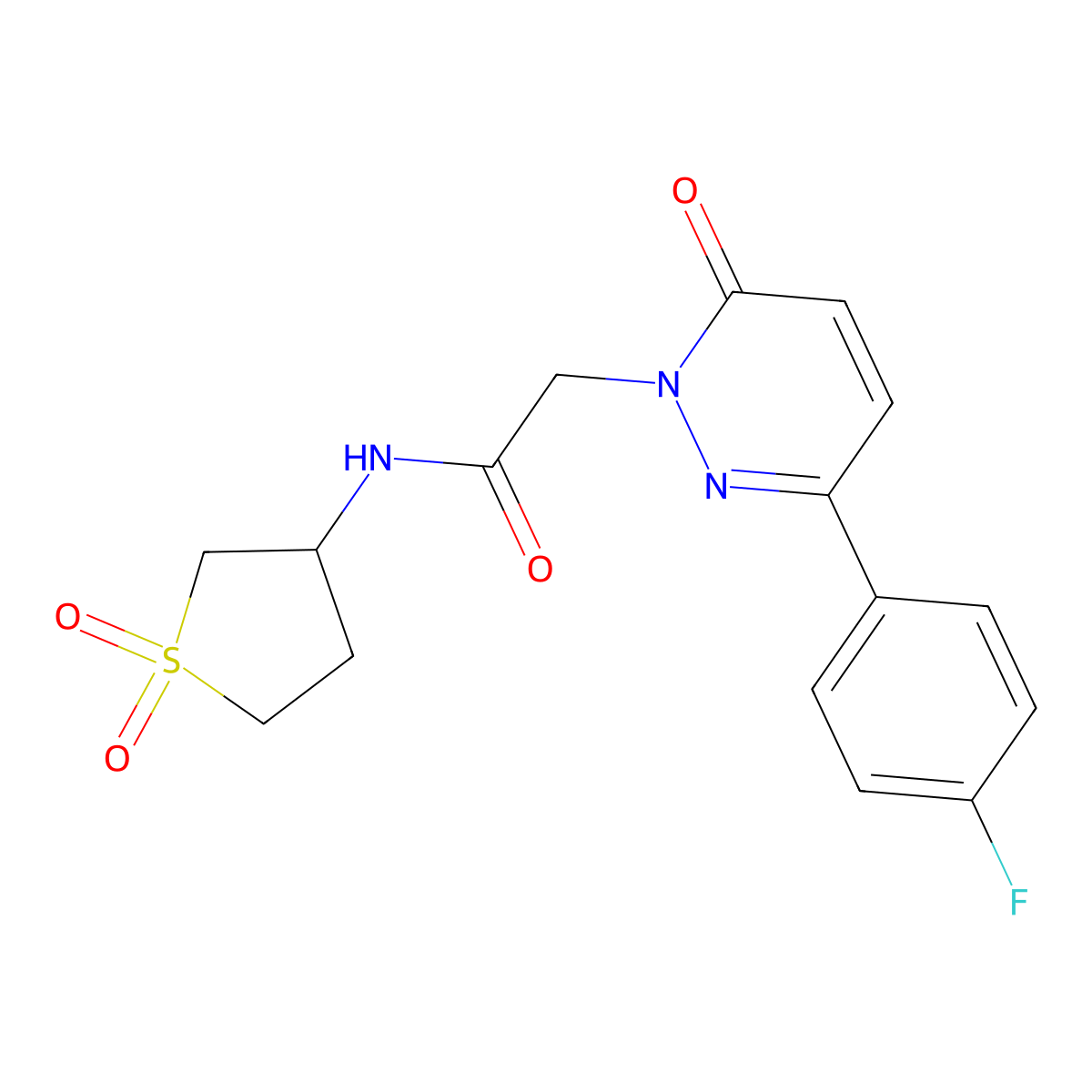 N-(1,1-dioxidotetrahydrothiophen-3-yl)-2-[3-(4-fluorophenyl)-6-oxopyridazin-1(6H)-yl]acetamide molecular structure, CAS 1219559-92-8