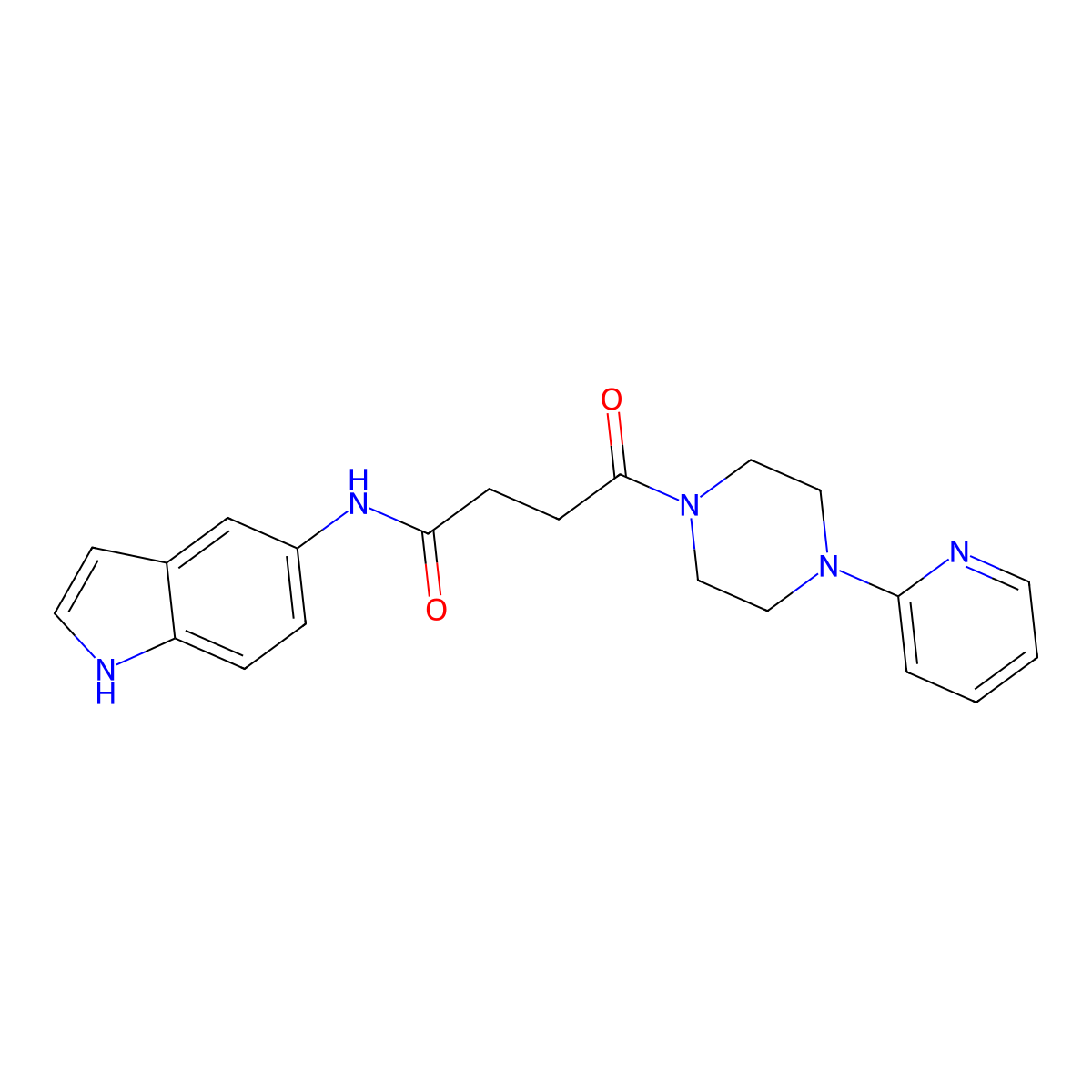 N-(1H-indol-5-yl)-4-oxo-4-[4-(2-pyridyl)piperazino]butanamide molecular structure, CAS 1219560-06-1