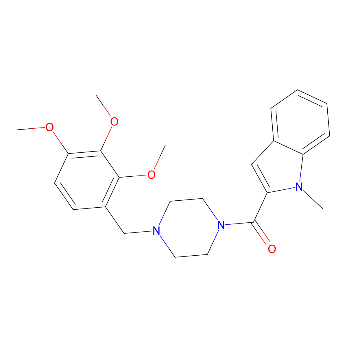 (1-methyl-1H-indol-2-yl)[4-(2,3,4-trimethoxybenzyl)piperazin-1-yl]methanone molecular structure, CAS 1219560-19-6
