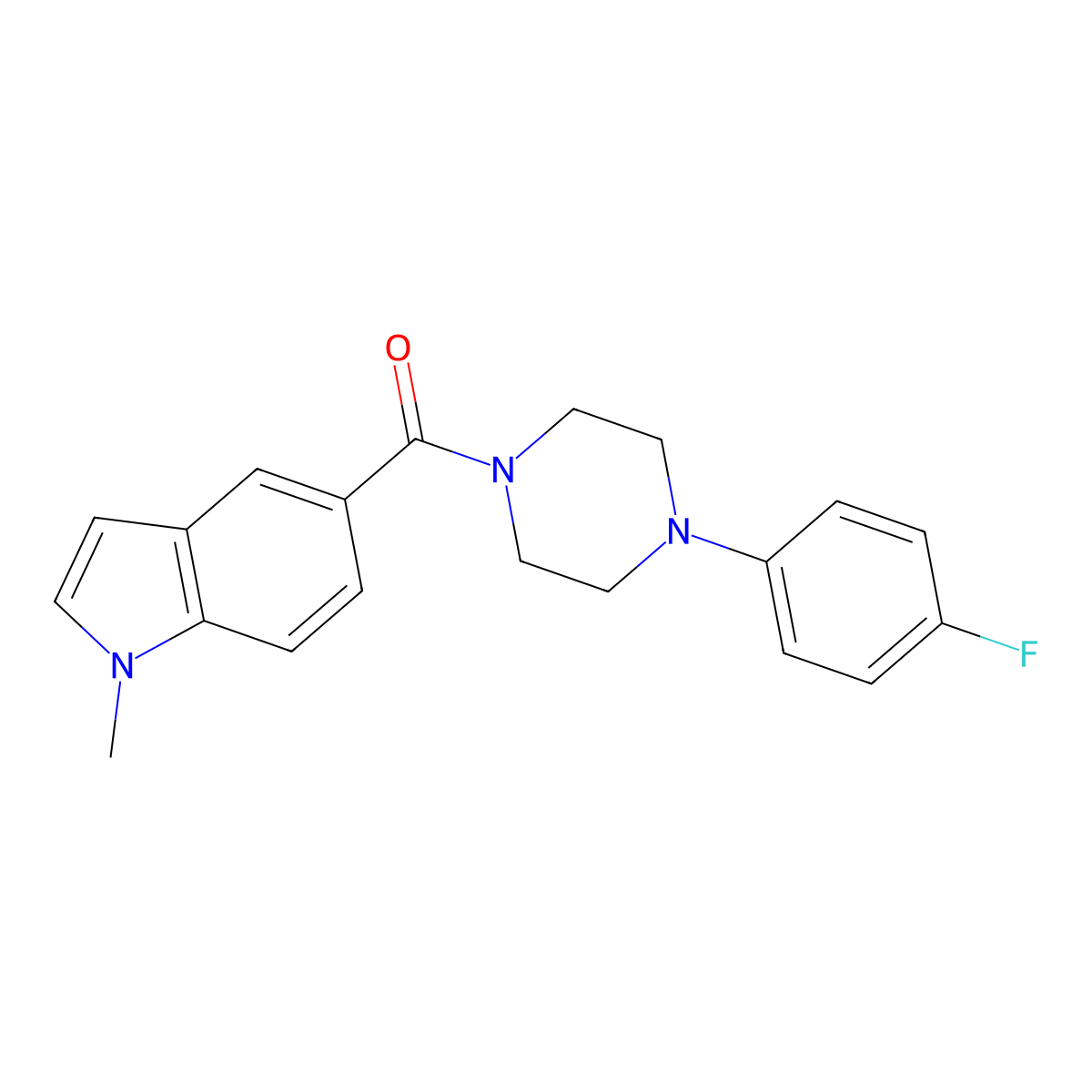 [4-(4-fluorophenyl)piperazin-1-yl](1-methyl-1H-indol-5-yl)methanone molecular structure, CAS 1219560-21-0