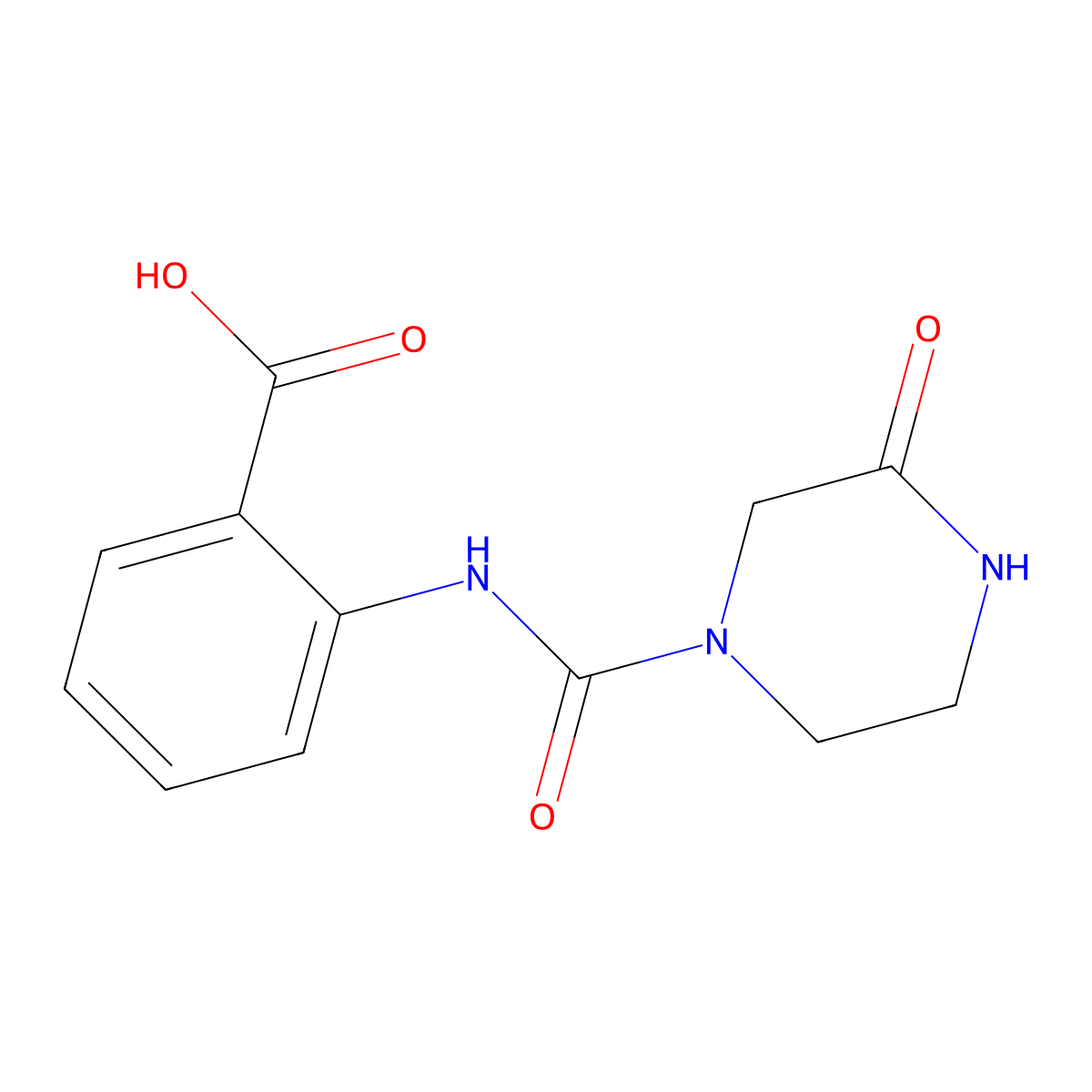 2-(3-Oxopiperazine-1-carboxamido)benzoic acid molecular structure, CAS 1219560-26-5