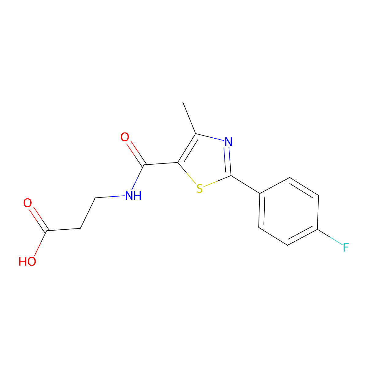 N-{[2-(4-fluorophenyl)-4-methyl-1,3-thiazol-5-yl]carbonyl}-beta-alanine molecular structure, CAS 1219560-30-1