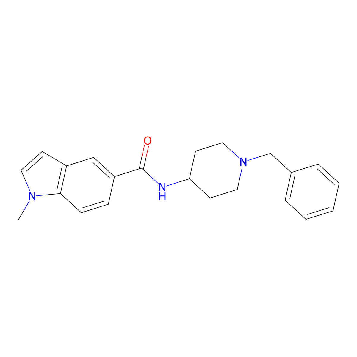 N-(1-benzylpiperidin-4-yl)-1-methyl-1H-indole-5-carboxamide molecular structure, CAS 1219560-31-2