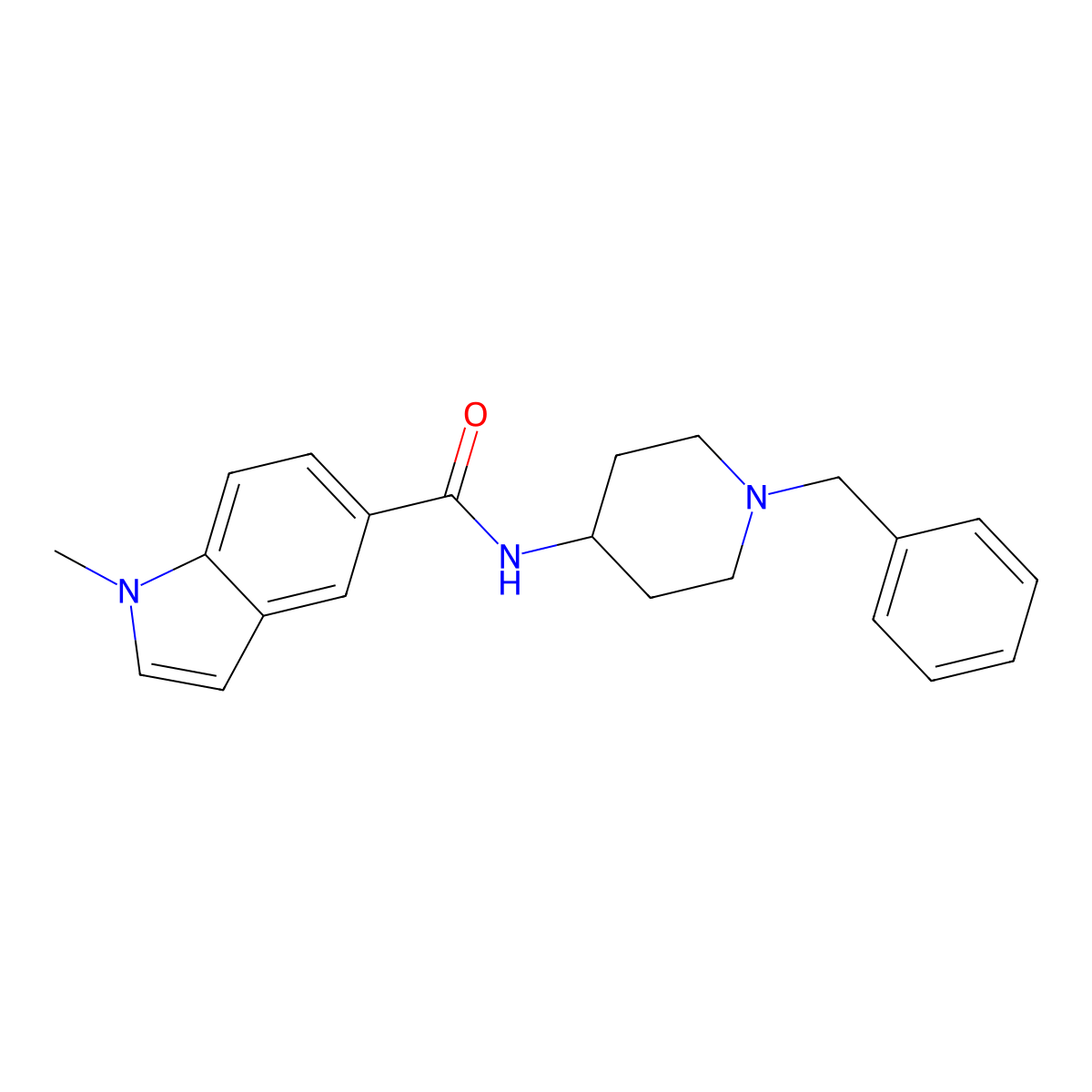 N-(1-benzylpiperidin-4-yl)-1-methyl-1H-indole-5-carboxamide molecular structure, CAS 1219560-31-2