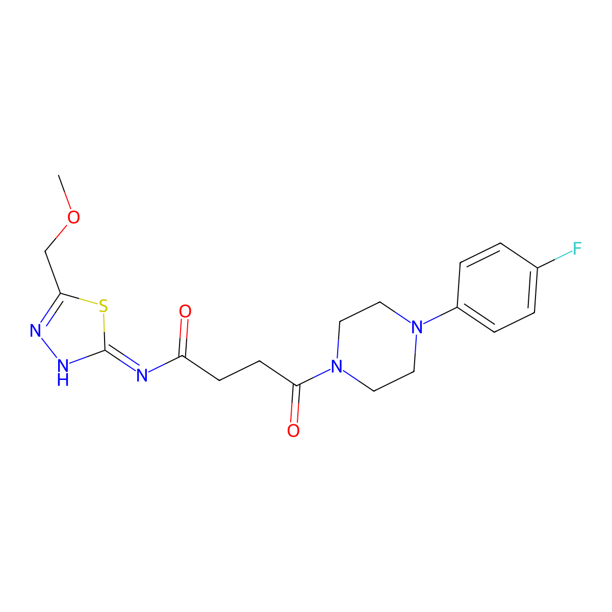 4-[4-(4-fluorophenyl)piperazin-1-yl]-N-[(2Z)-5-(methoxymethyl)-1,3,4-thiadiazol-2(3H)-ylidene]-4-oxobutanamide molecular structure, CAS 1219560-40-3