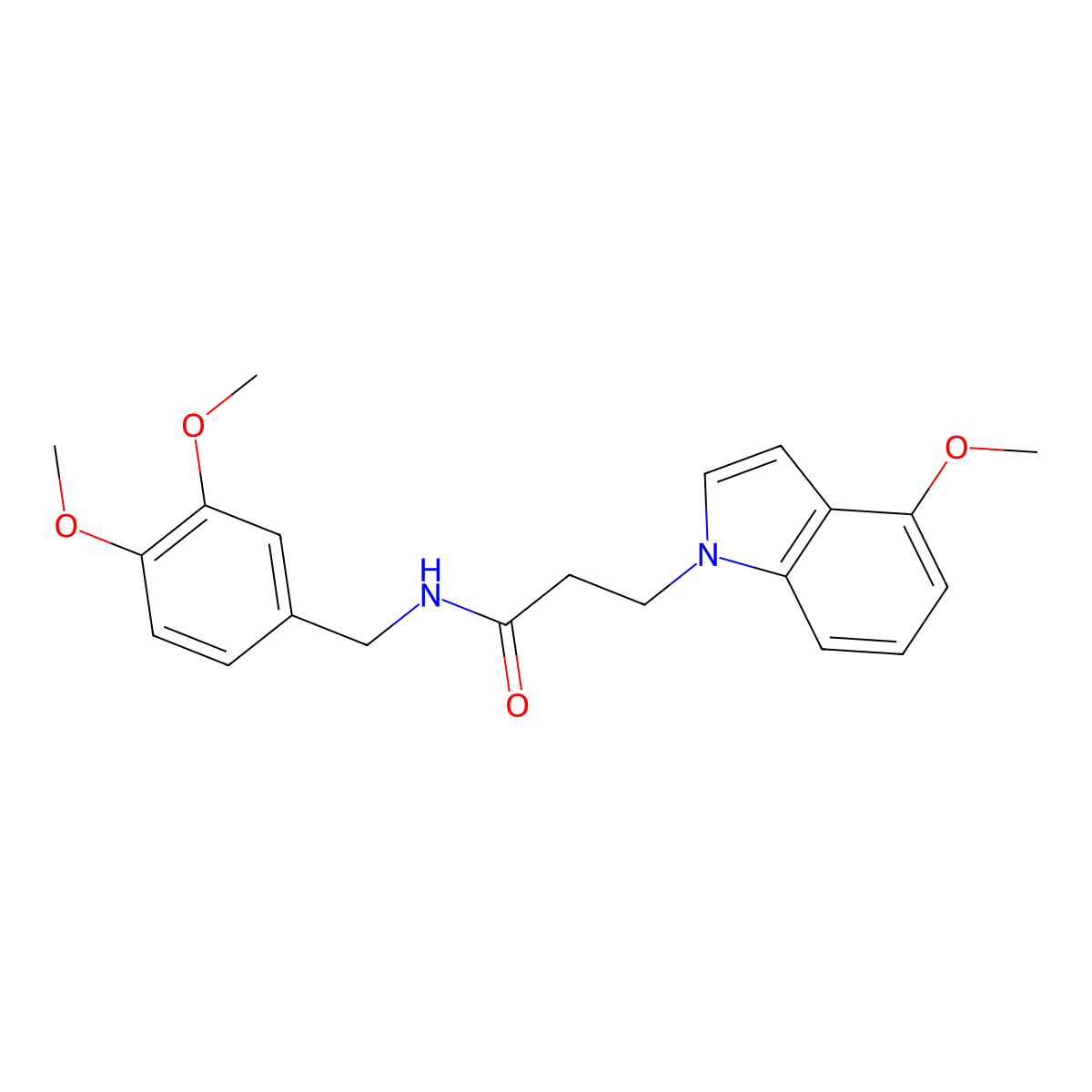 N-(3,4-dimethoxybenzyl)-3-(4-methoxy-1H-indol-1-yl)propanamide molecular structure, CAS 1219560-41-4